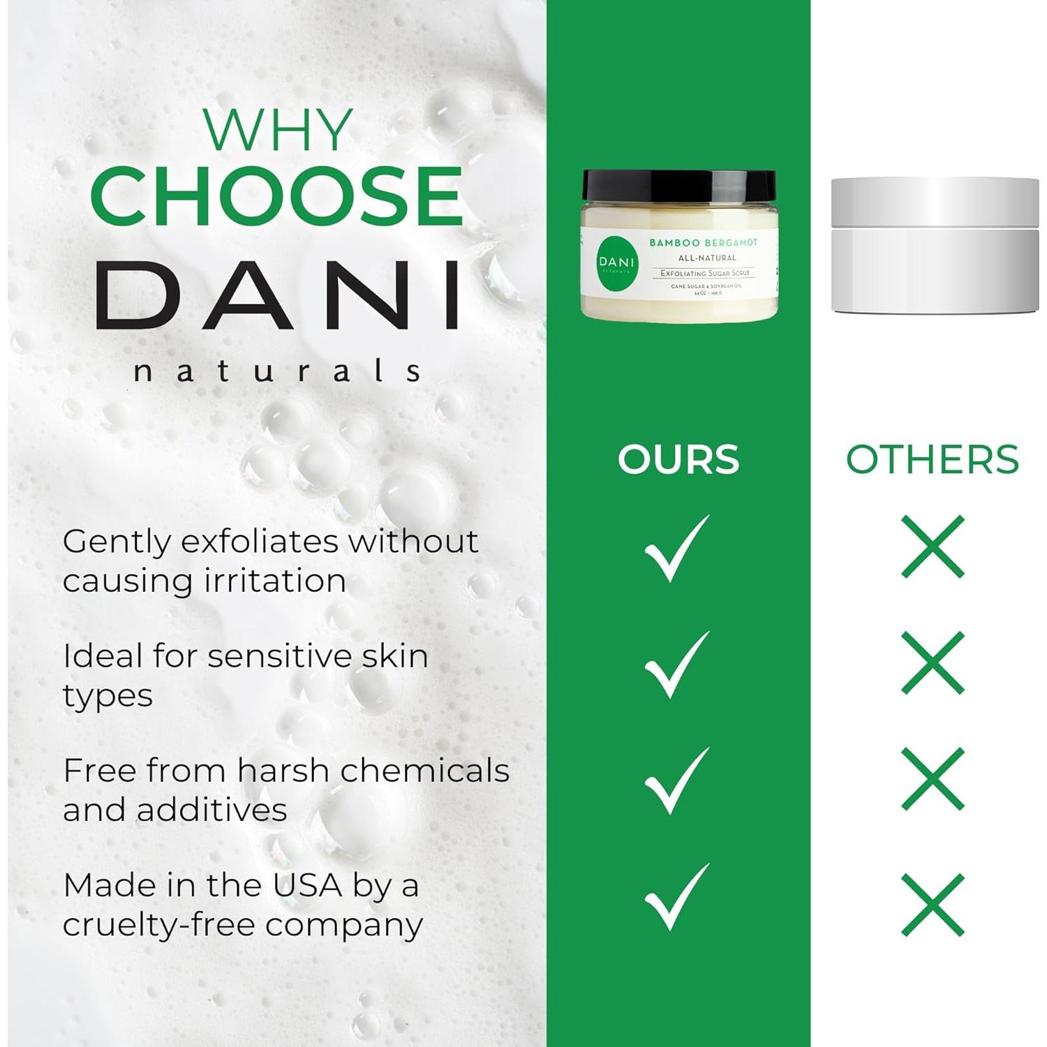 Exfoliante de Azúcar Orgánico DANI Naturals - Bambú Bergamota 396 g