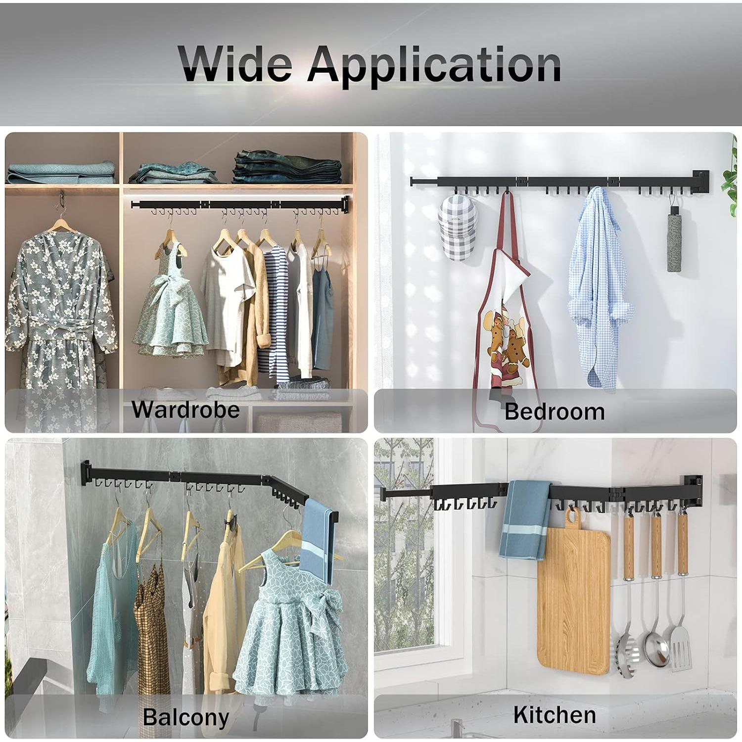 Estante Plegable para Secar Ropa BOQORAD Negro 100kg