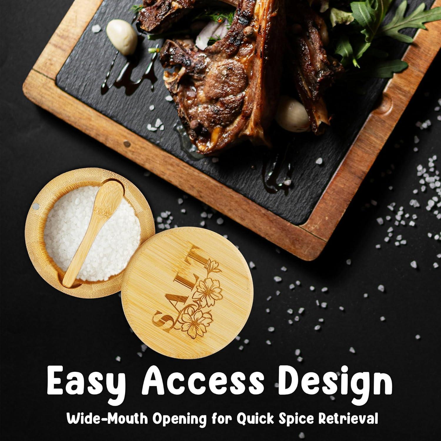 Caja de Sal de Bambú Loscarol con Tapa Giratoria 170g