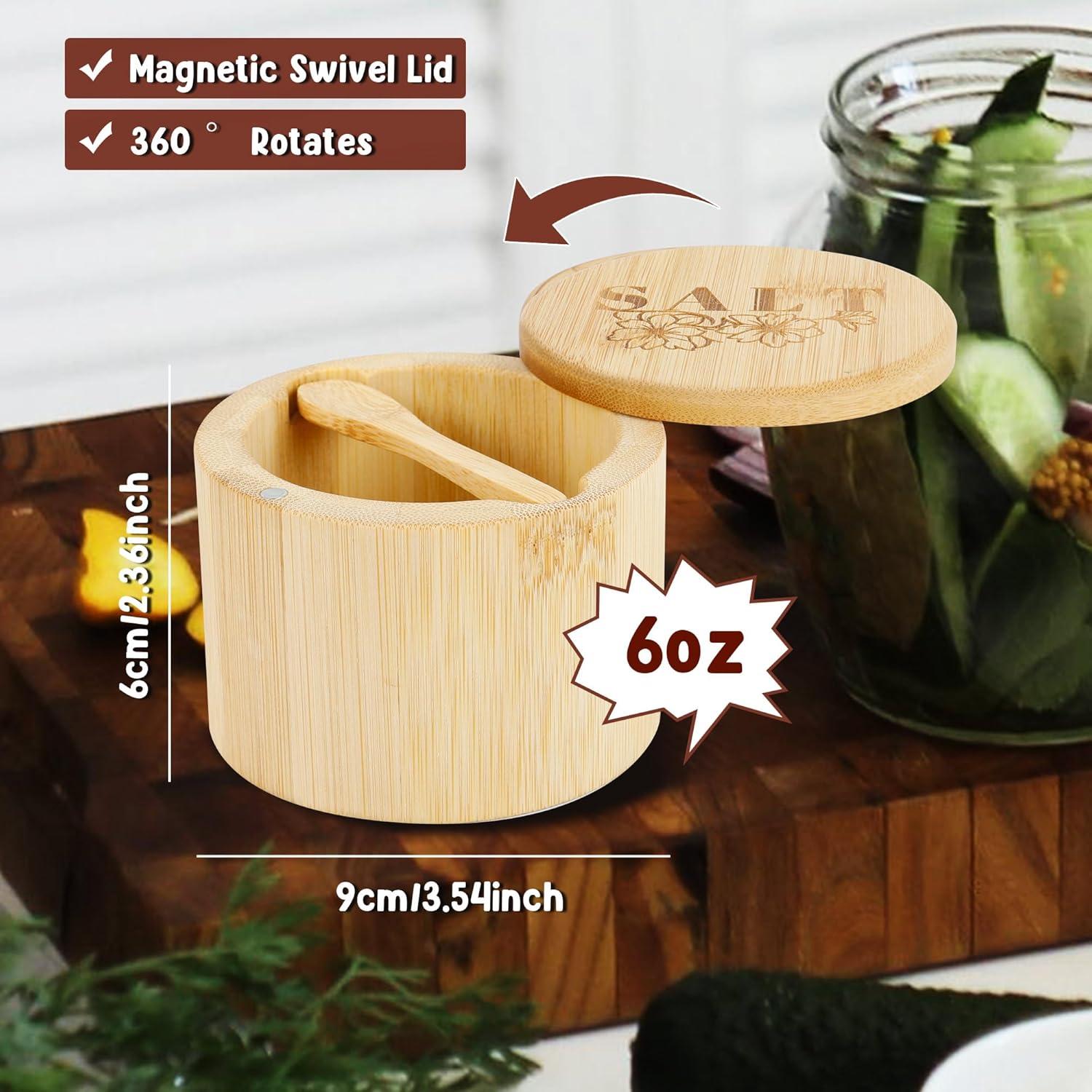 Caja de Sal de Bambú Loscarol con Tapa Giratoria 170g