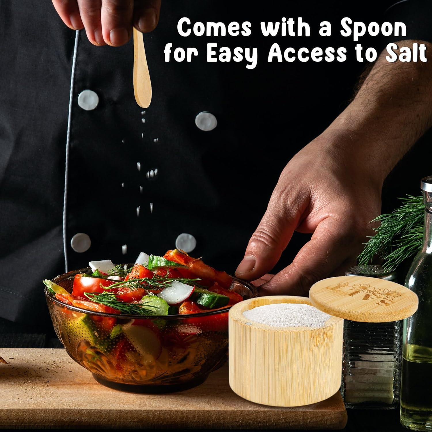 Caja de Sal de Bambú Loscarol con Tapa Giratoria 170g