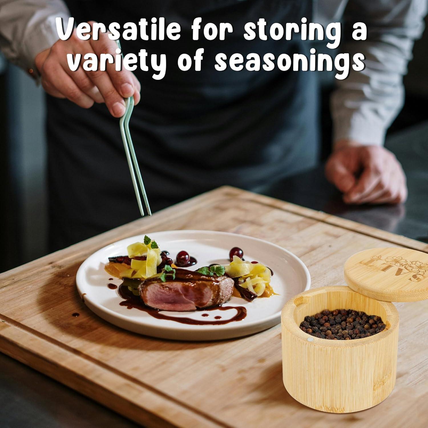 Caja de Sal de Bambú Loscarol con Tapa Giratoria 170g