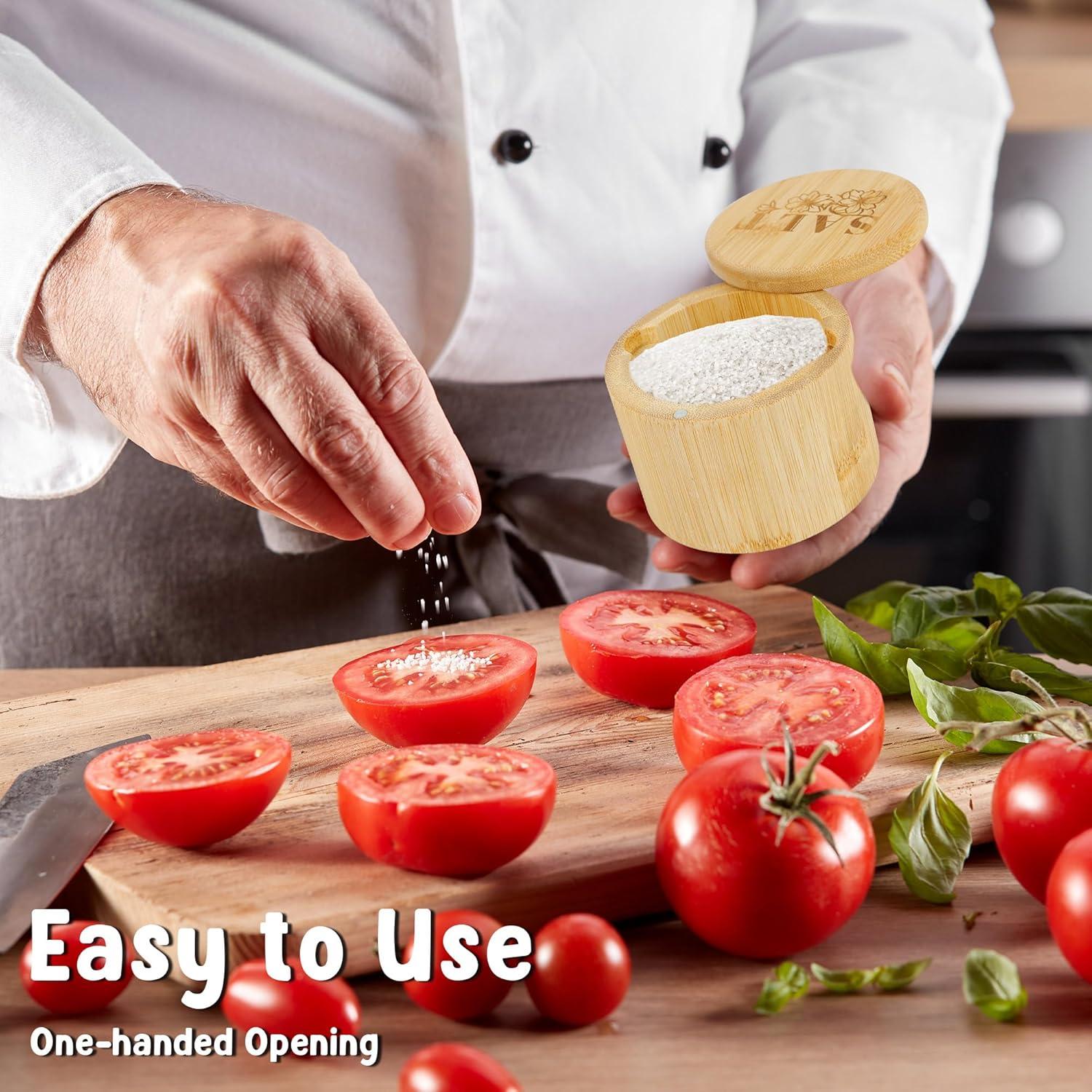 Caja de Sal de Bambú Loscarol con Tapa Giratoria 170g