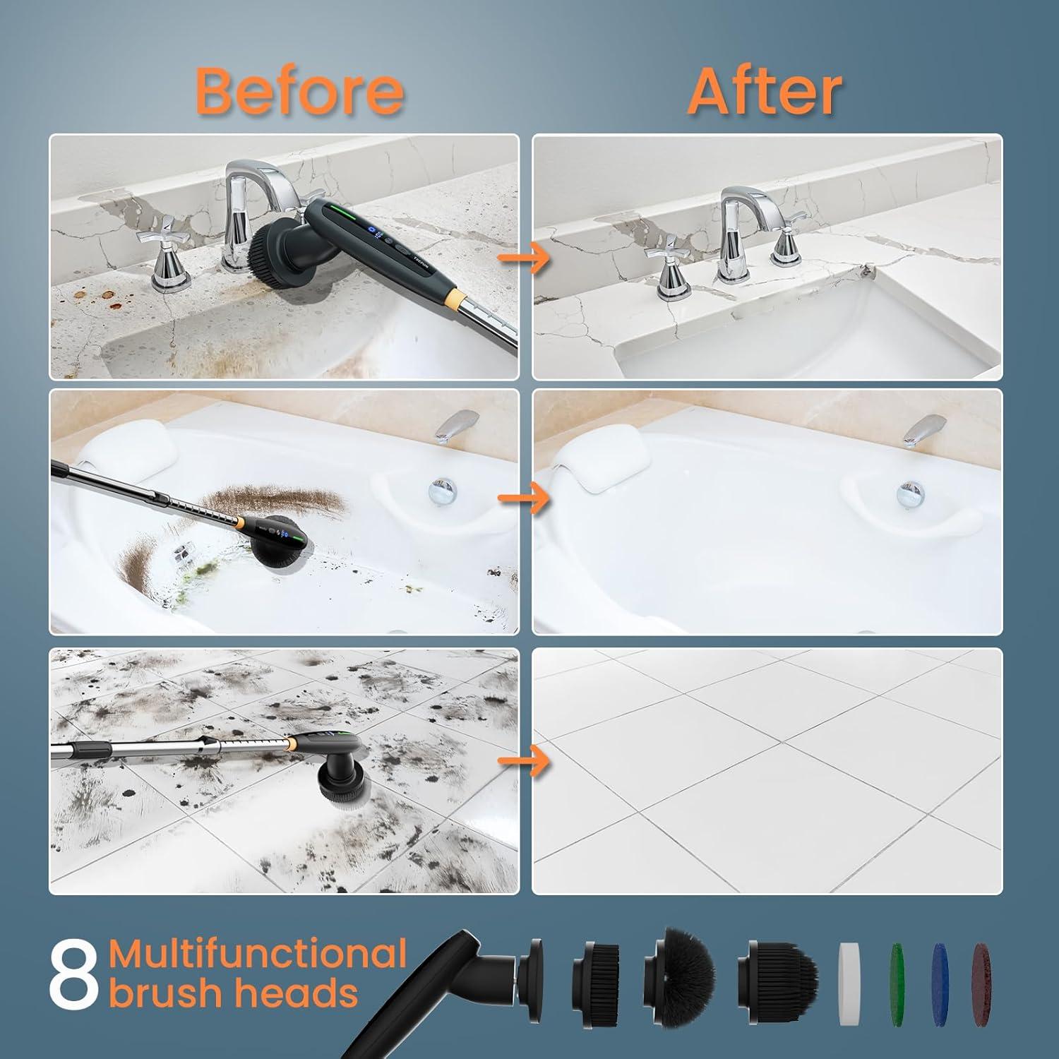 Cepillo de Limpieza Eléctrico TECFUN IPX7 2024 con 7 Accesorios