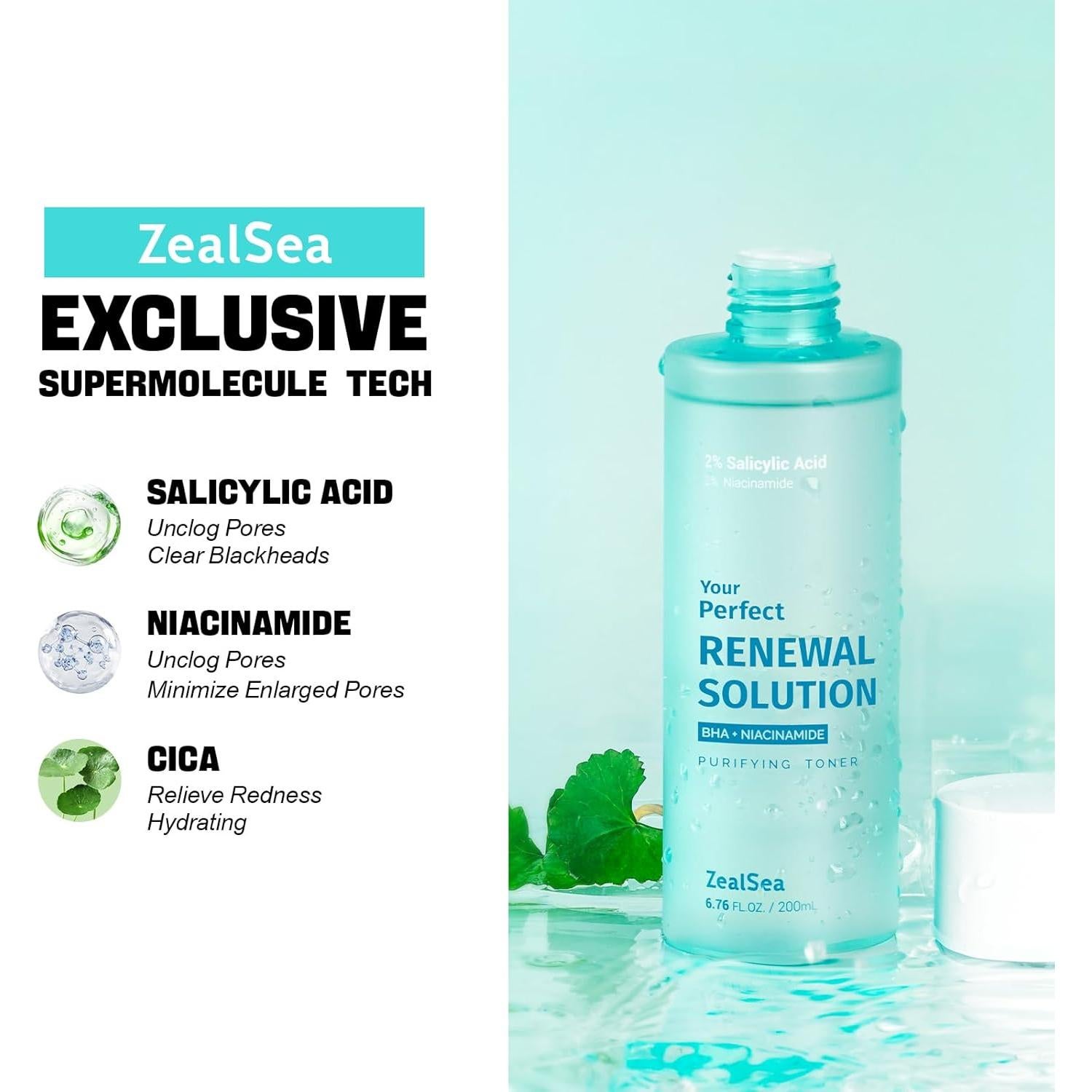 Tónico Facial BHA ZealSea 191 ml - Exfoliante Sin Alcohol