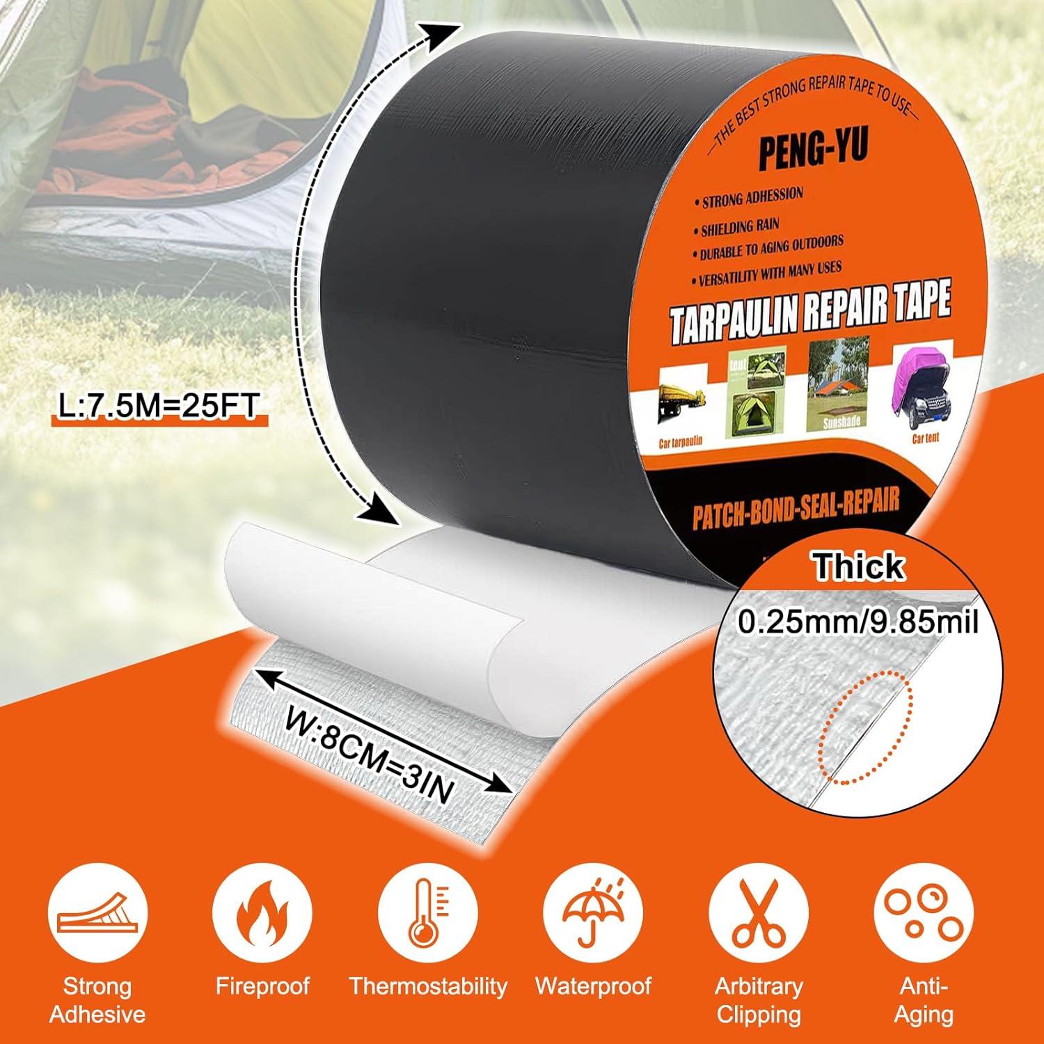 Cinta de Reparación Impermeable Paulno 8cm x 8m Negra