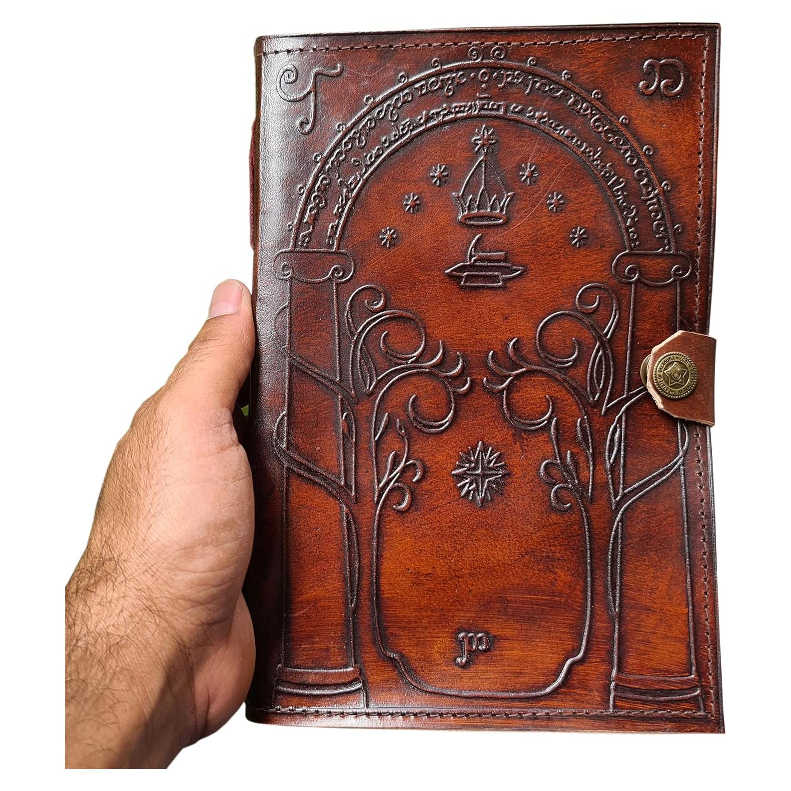 Diario de Cuero Marrón Quirky Craft Puertas de Durin 200 Páginas