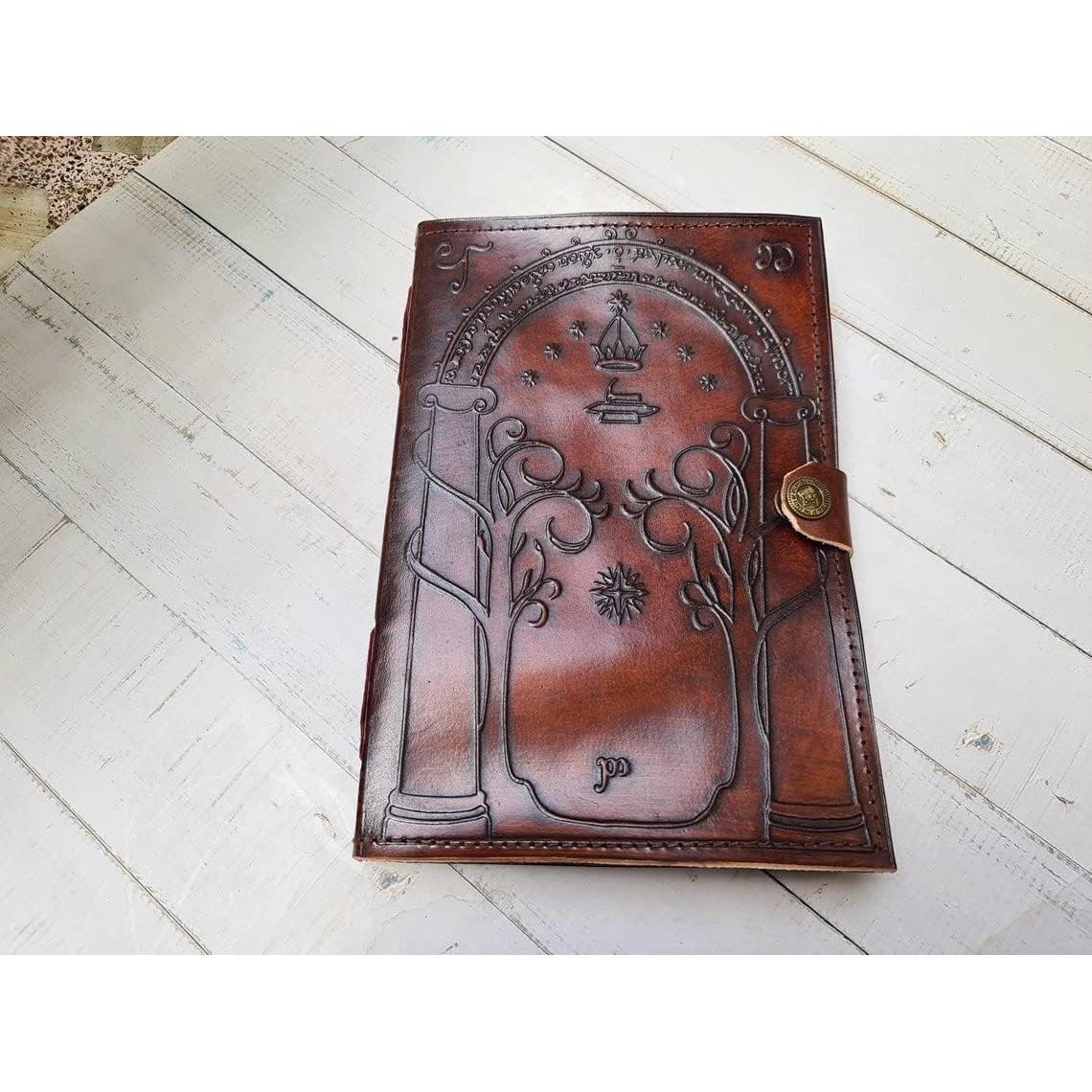 Diario de Cuero Marrón Quirky Craft Puertas de Durin 200 Páginas