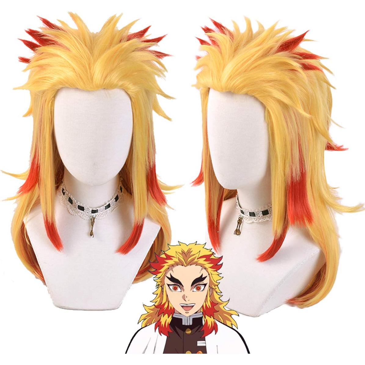 Peluca Rengoku Kyoujurou Kimetsu no Yaiba Sintética