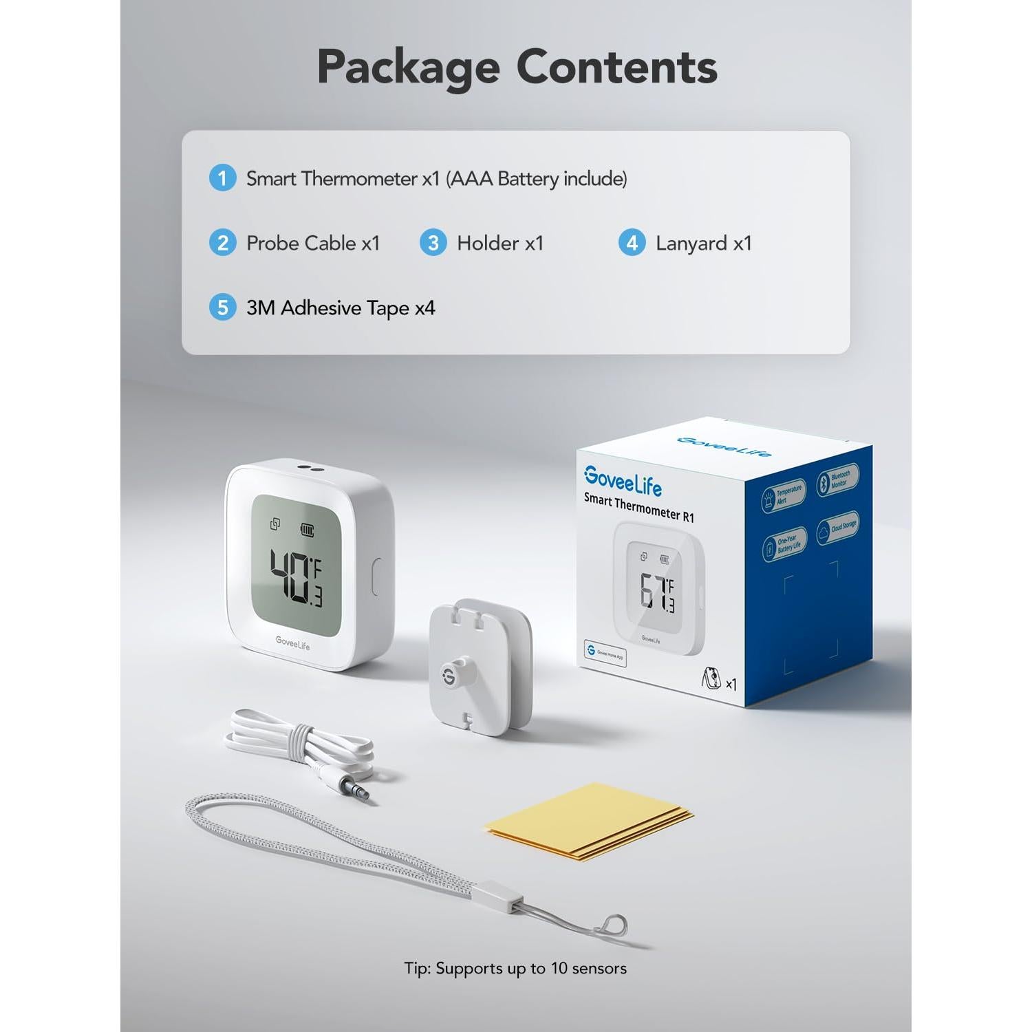 Termómetro de Congelador GoveeLife H5108 Bluetooth con Alarma