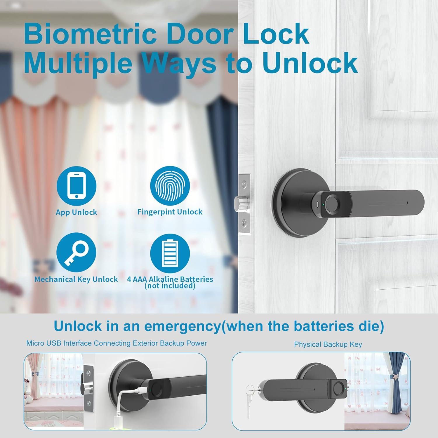 Cerradura Biometrica Foxgard FDA01 con Control APP y Huella Digital