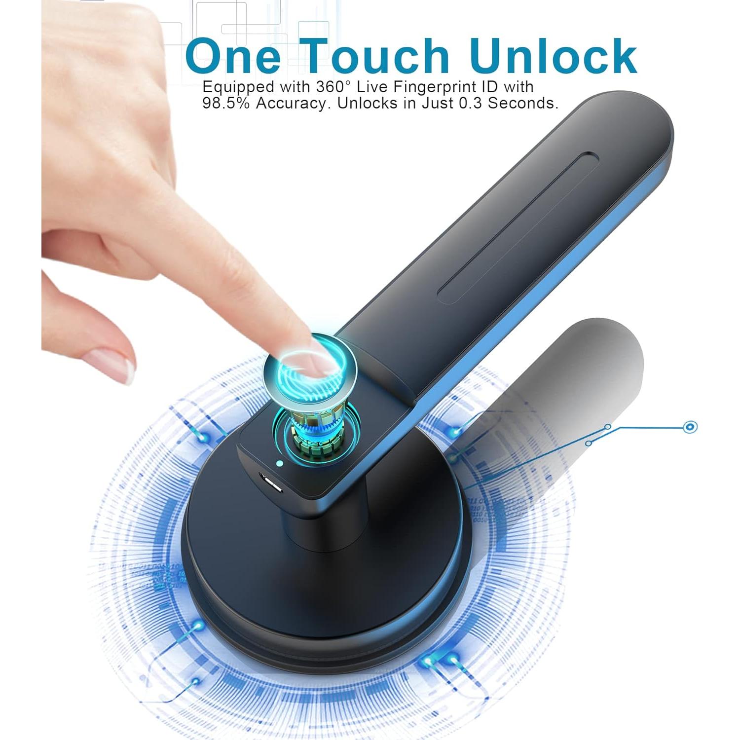 Cerradura Biometrica Foxgard FDA01 con Control APP y Huella Digital