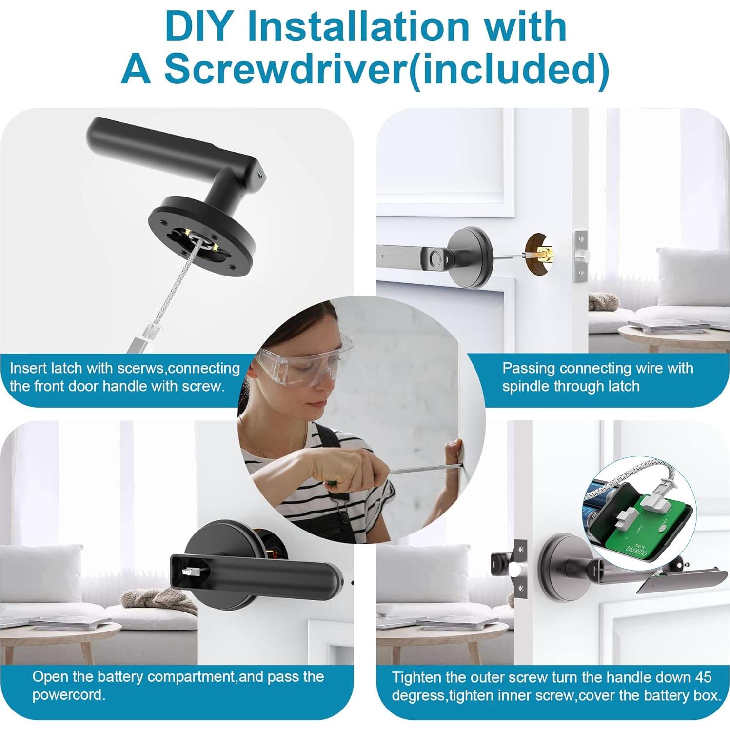 Cerradura Biometrica Foxgard FDA01 con Control APP y Huella Digital