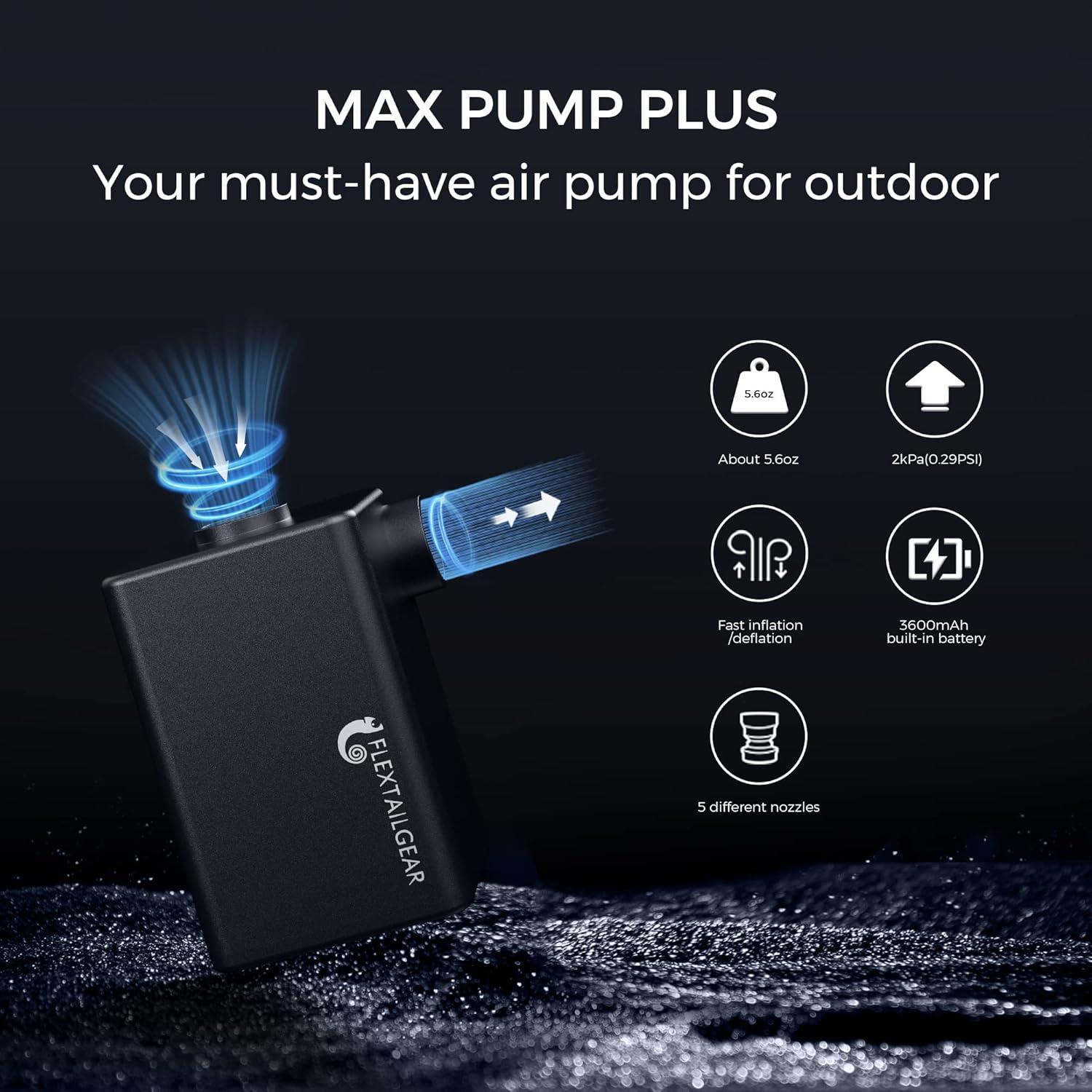 Bomba de Aire Eléctrica Portátil FLEXTAILGEAR 3600mAh Negra