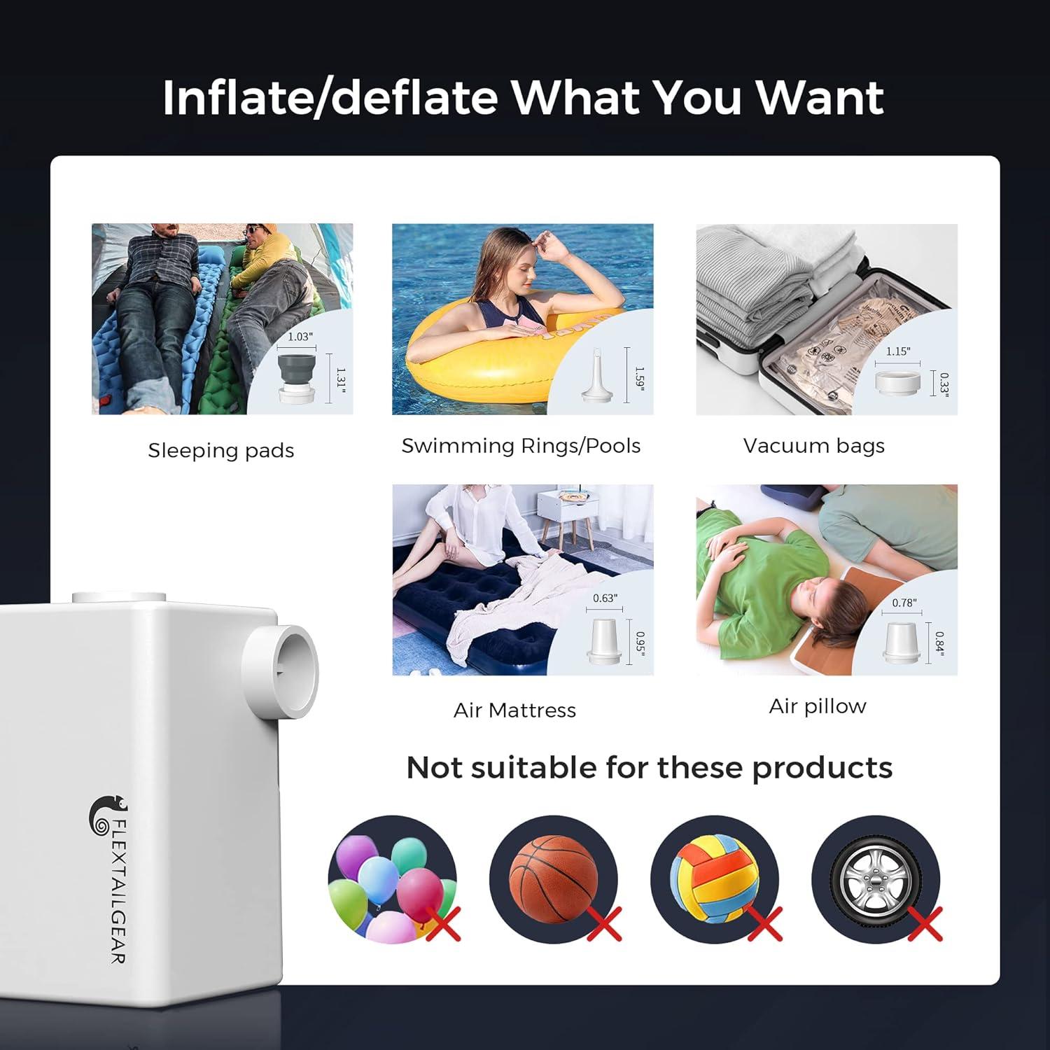 Bomba de Aire Eléctrica Portátil FLEXTAILGEAR 3600mAh Negra