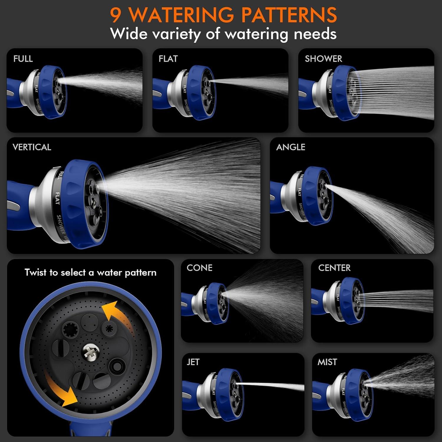 Boquilla de Manguera RESTMO Azul 9 Patrones Rociado Metal