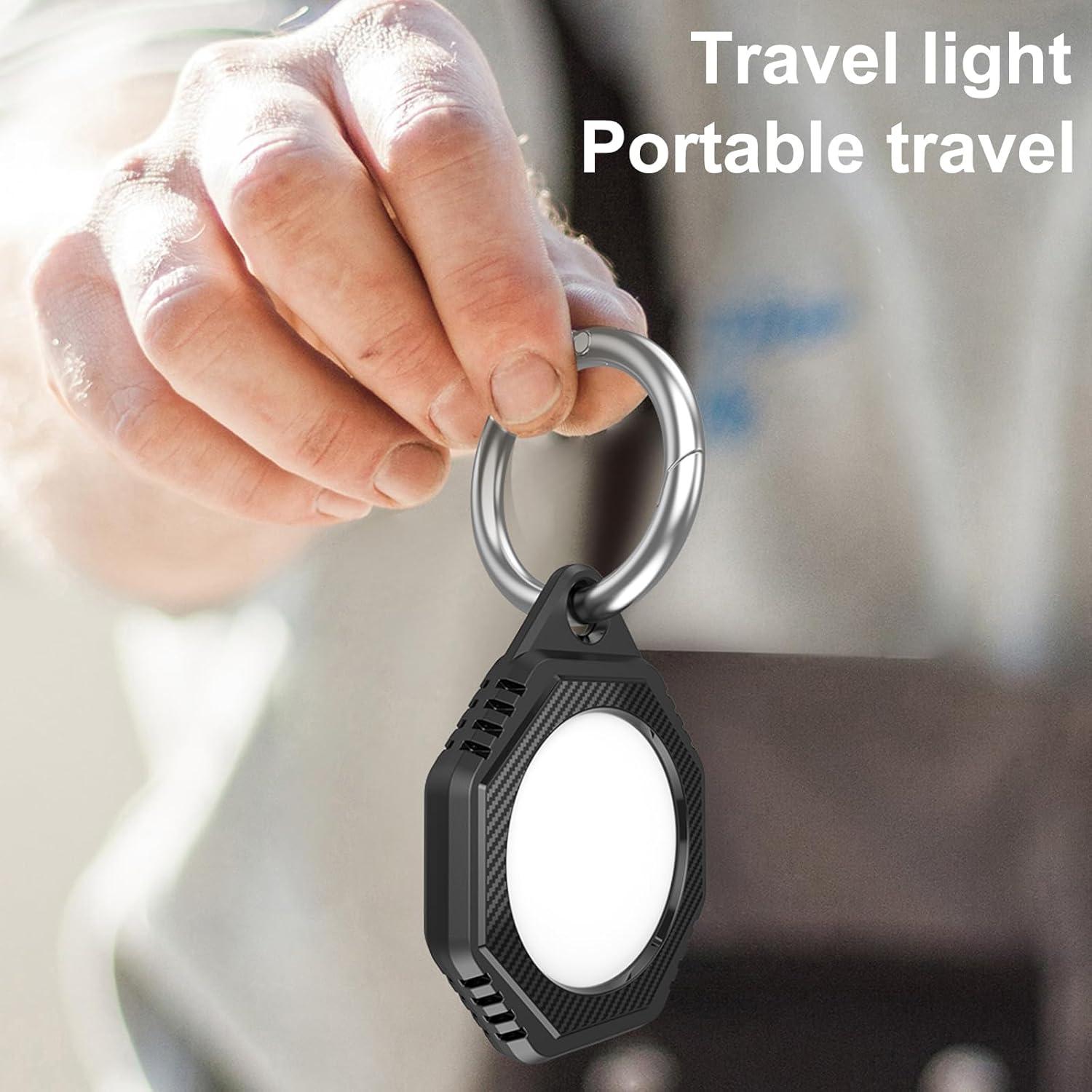 CCSmall 2-Pack Keychain Holder Case for Apple AirTag – Durable Anti-Scratch Protective Covers with Keychain Ring for Dog Collar, Cat Collar, Keys, Backpack and Luggage Black