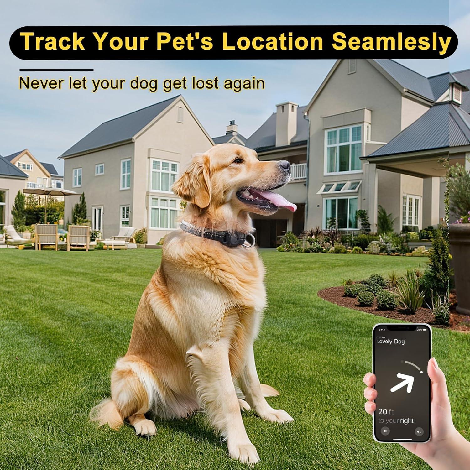 Collar para Perros AIRTAG LIOPARD Impermeable IP68 Negro S