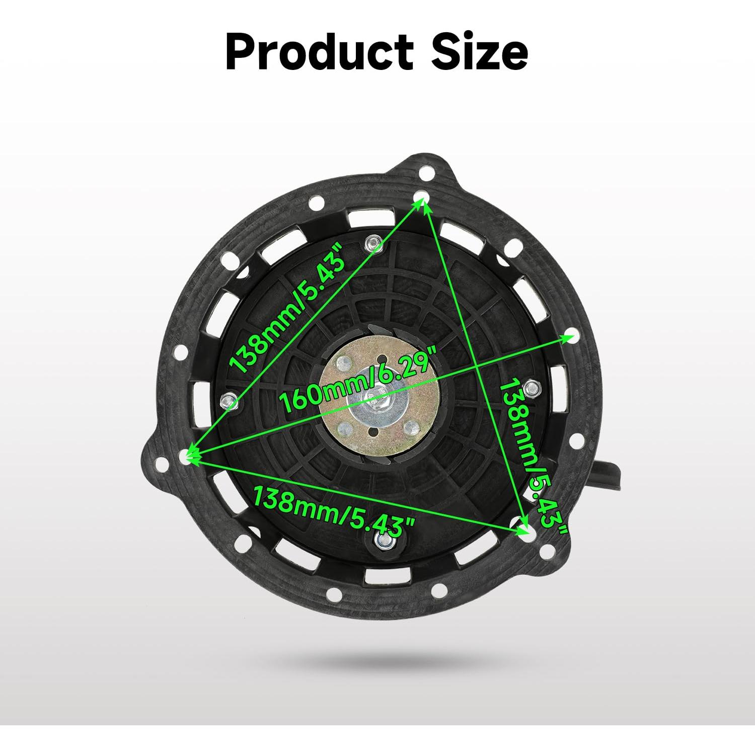 Easy Hand Crank Start Wind Up Recoil Starter Assembly for Predator 212 224cc Hemi Coleman CT200U Mini Bike BT200X B200R KT196 Go Kart 196cc 6.5HP Engine Axis M200 Minibike Parts with Hardware