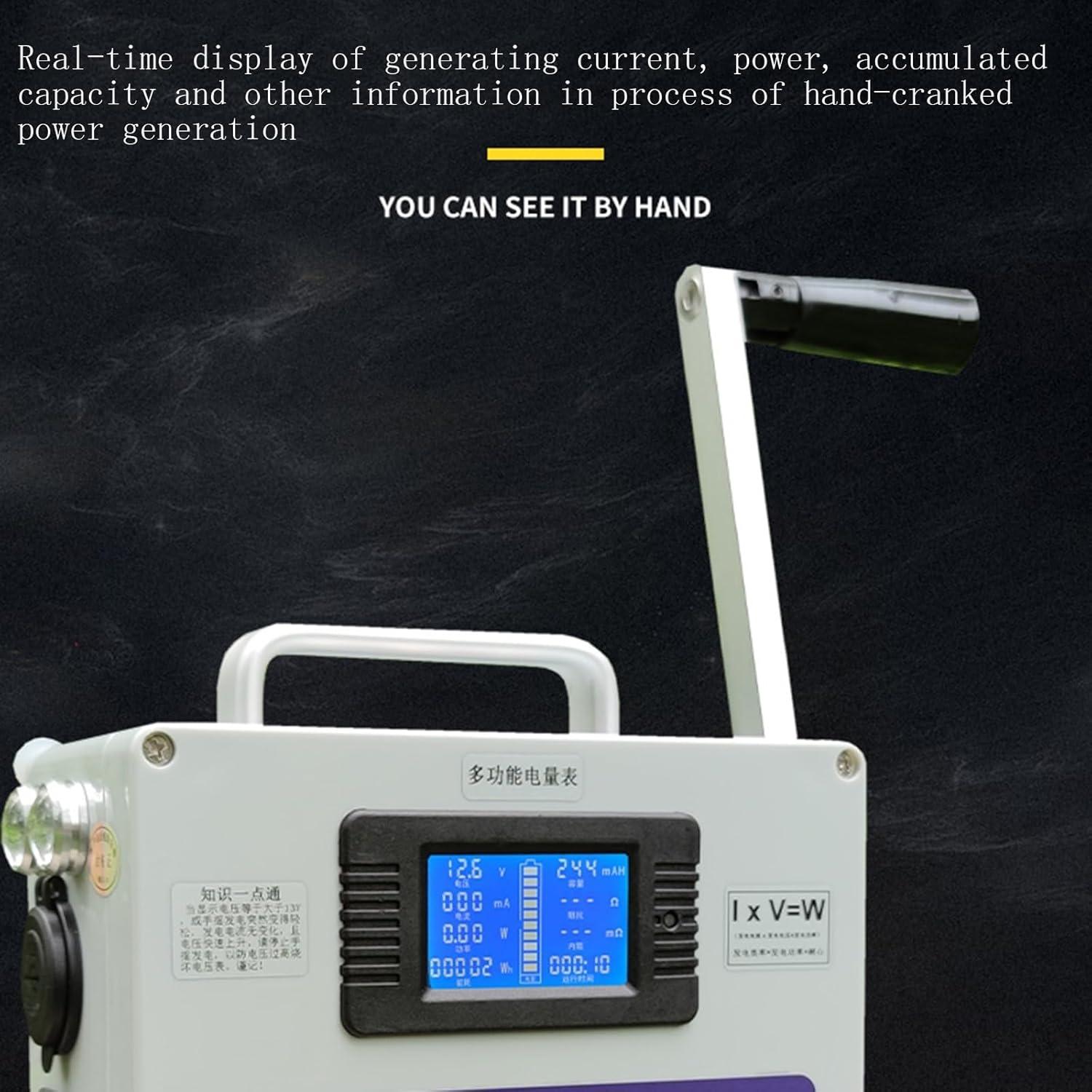 Outdoor Large Capacity Hand Crank Generator 220V 500W High Power Generator 12V Outdoor Hand Crank Generator Emergency Electric Camping