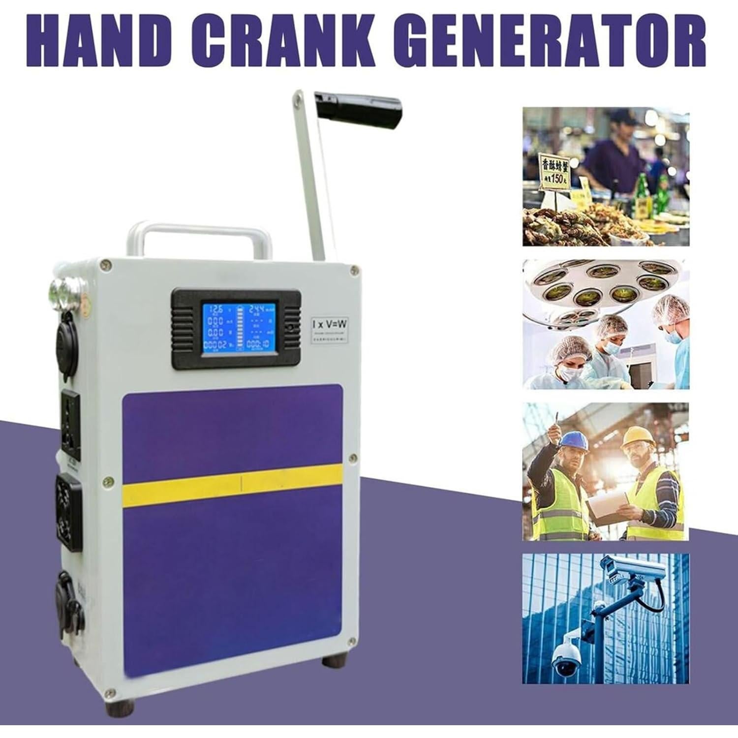 Outdoor Large Capacity Hand Crank Generator 220V 500W High Power Generator 12V Outdoor Hand Crank Generator Emergency Electric Camping
