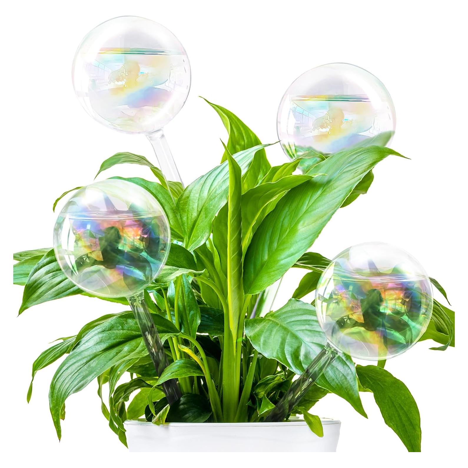 4 Esferas de Riego Pynqdfu de Vidrio 22 cm Arcoíris