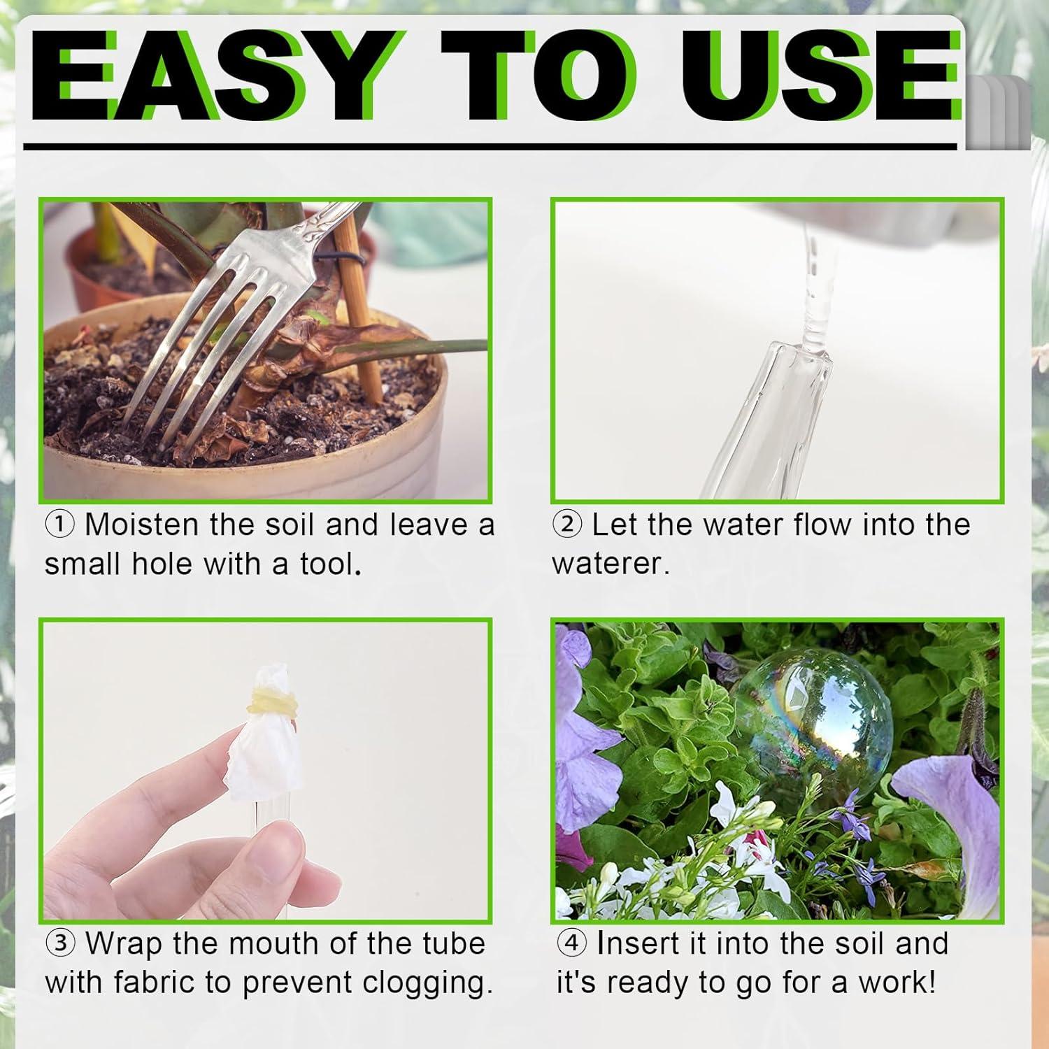 4 Esferas de Riego Pynqdfu de Vidrio 22 cm Arcoíris