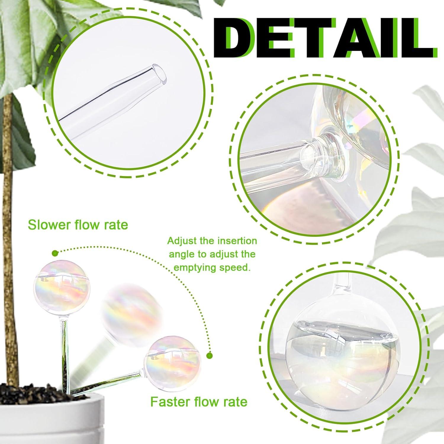 4 Esferas de Riego Pynqdfu de Vidrio 22 cm Arcoíris