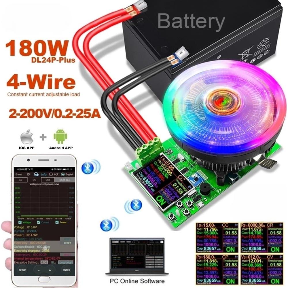 Probador de Carga Eyes.sys DL24-BLE 180W 200V 20A 4 Modos