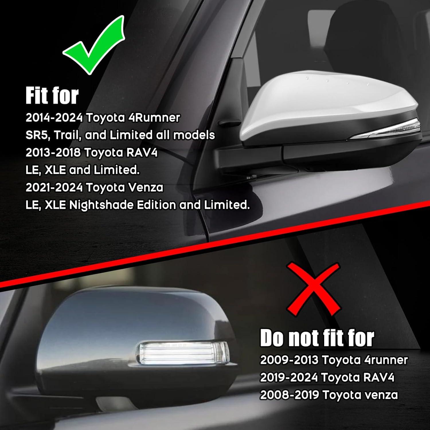 Cubiertas de Espejo Sportuli para Toyota 4Runner 2014-2024 Blancas