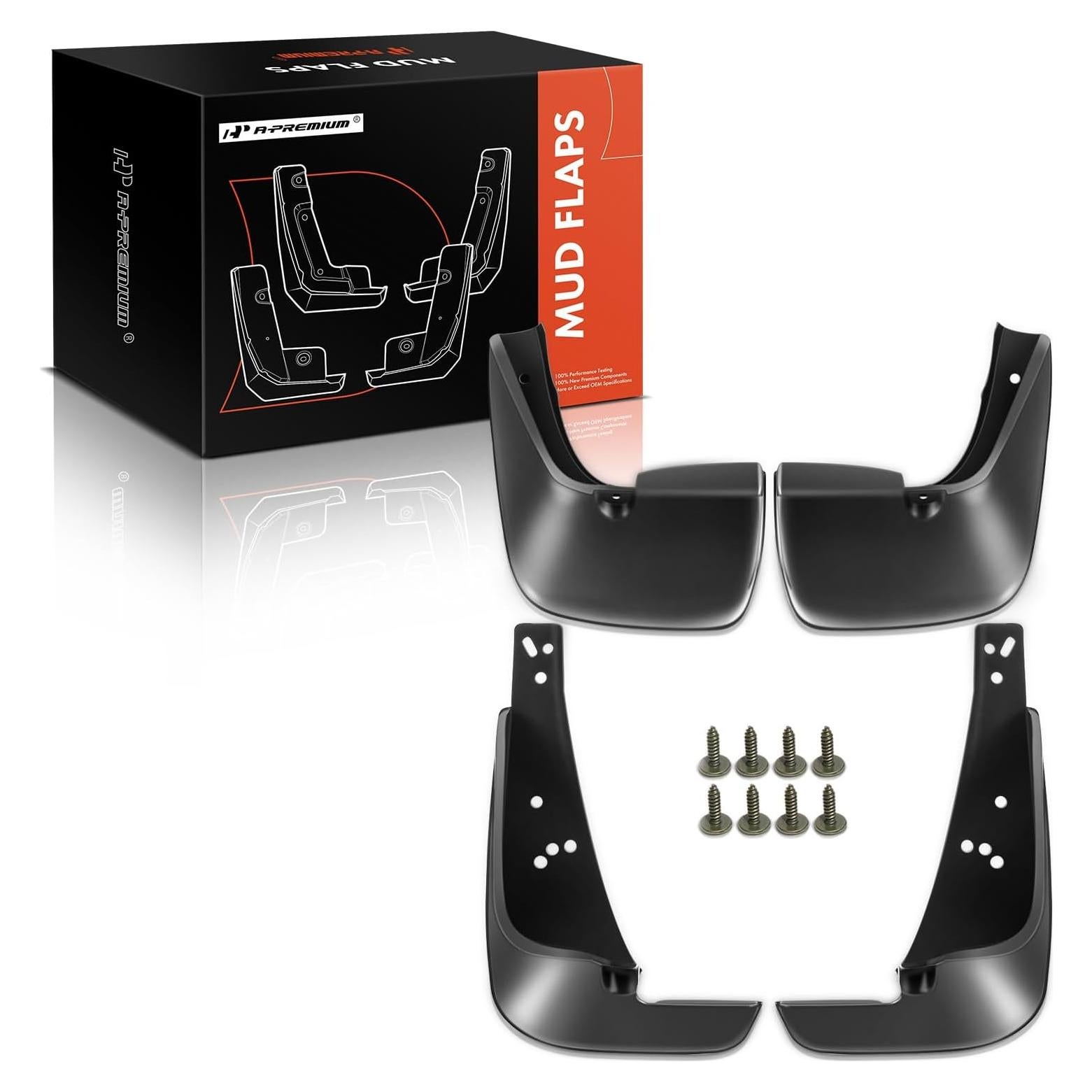 A-Premium Set of 4PCS Mud Flaps Splash Guards Mudguards Mudflaps with Hardware Accessories Compatible with Toyota Corolla, 2003-2008, 1.8L, (Sedan Only), Front and Rear (Driver and Passenger Sides)