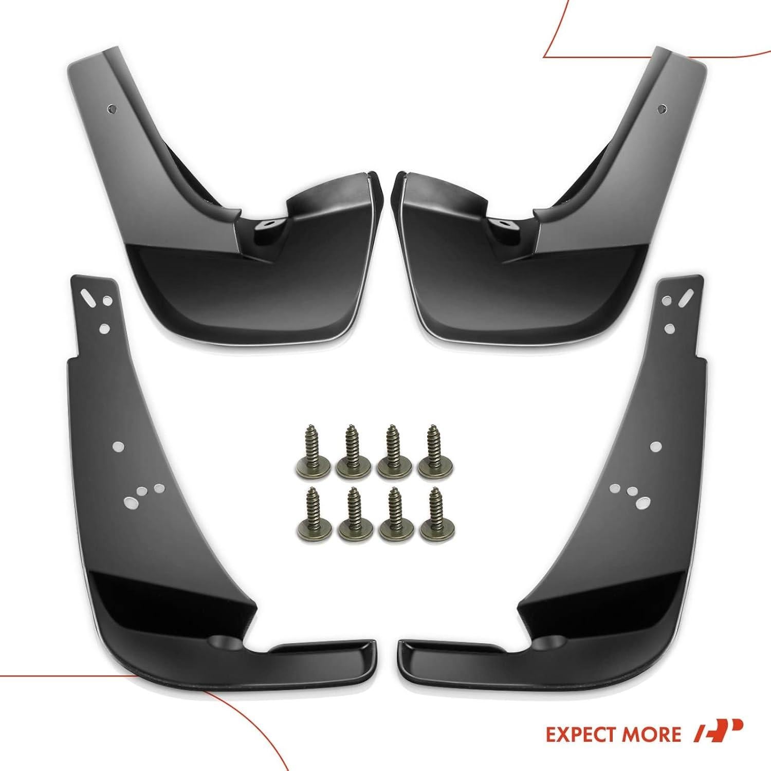 A-Premium Set of 4PCS Mud Flaps Splash Guards Mudguards Mudflaps with Hardware Accessories Compatible with Toyota Corolla, 2003-2008, 1.8L, (Sedan Only), Front and Rear (Driver and Passenger Sides)