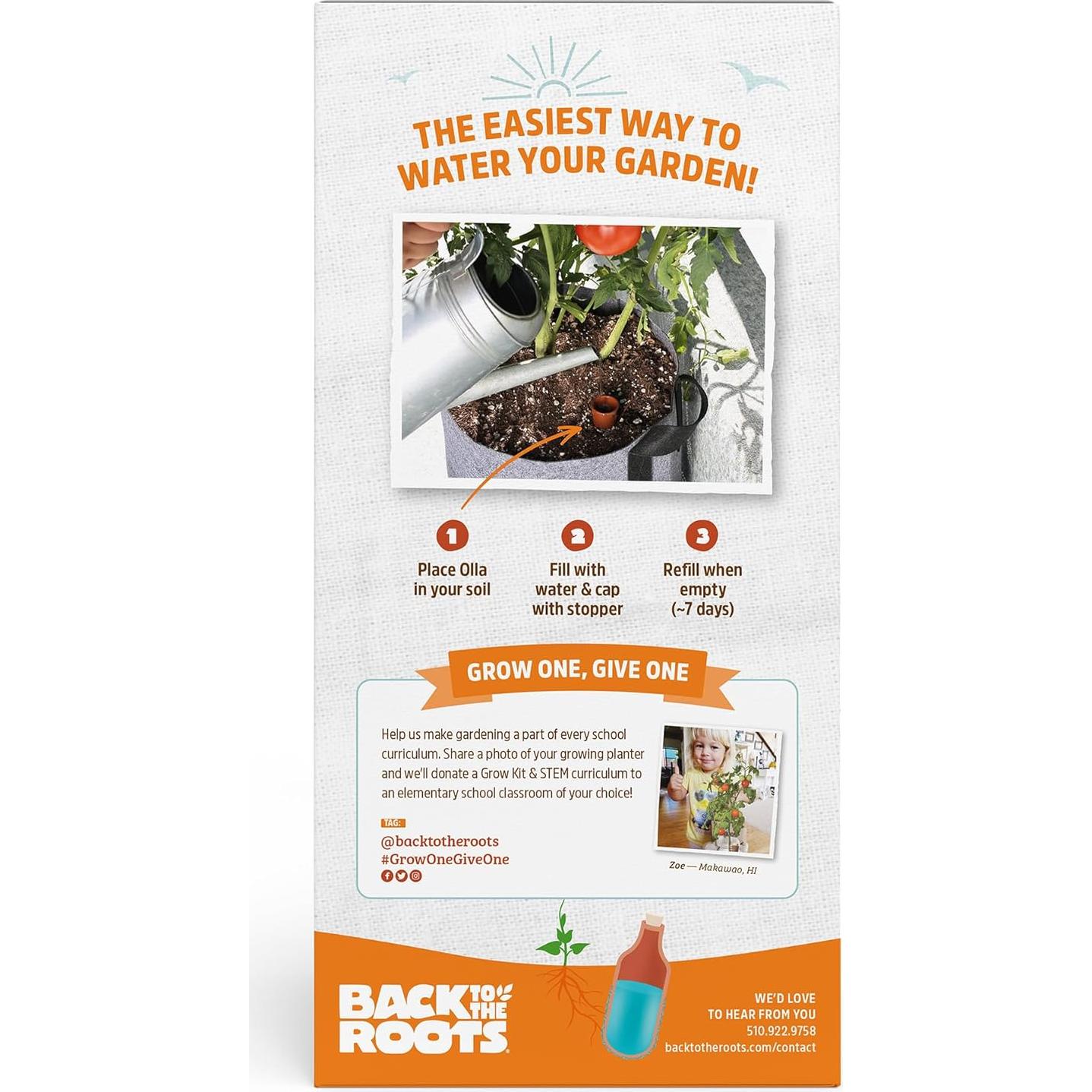 Olla de Autorriego Back to the Roots 700mL para Jardín