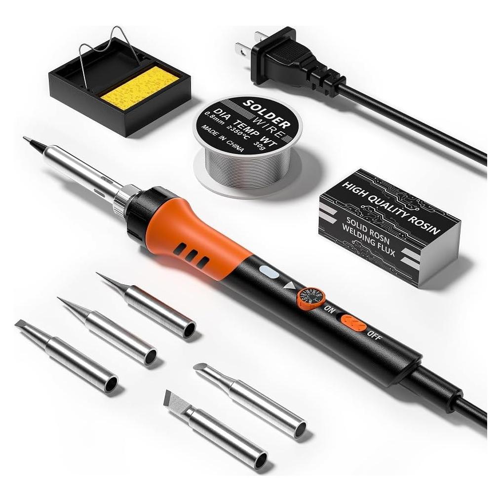 Kit de Soldador 60W MEAKEST 9 en 1 con 5 Puntas y Soporte