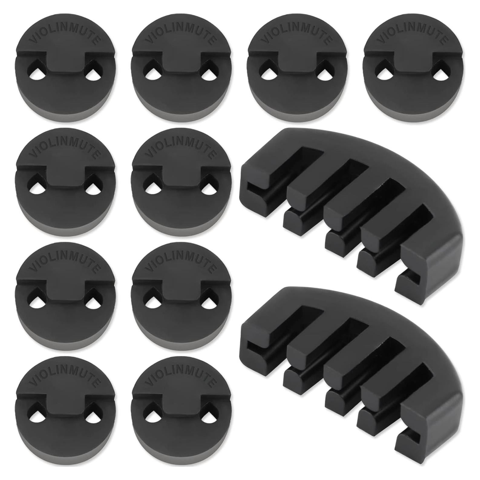 Juego de Silenciadores de Violín Goma 10 Redondos + 2 Garra