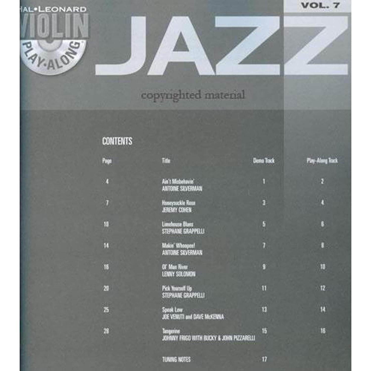 Jazz Violin Play-Along Volume 7 - Book/Online Audio (Violin Play-Along, 7)