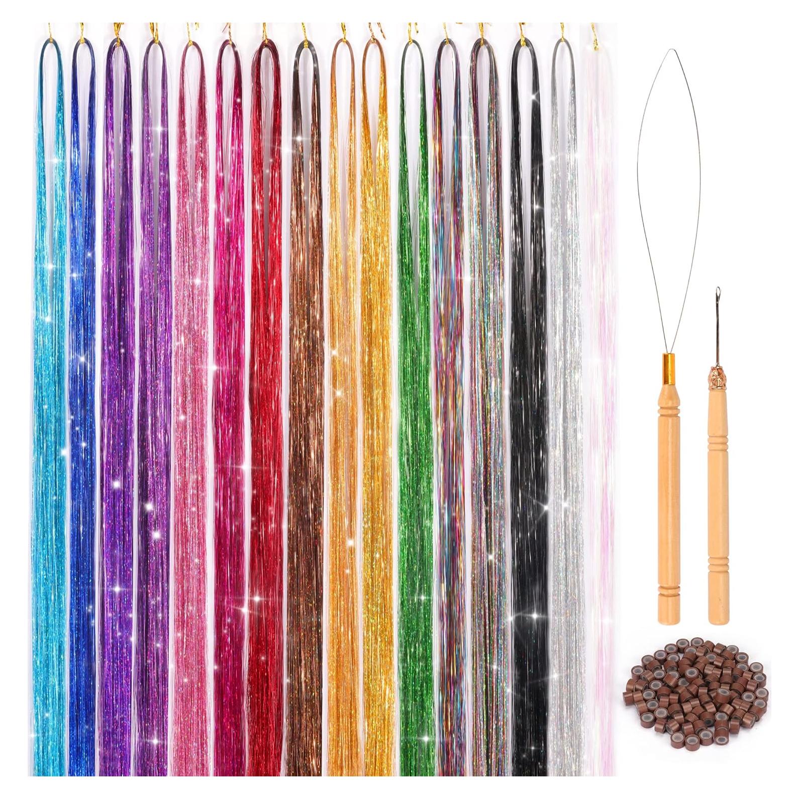 Kit de Tinsel para Cabello ELASO 16 Colores 3300 Mechas