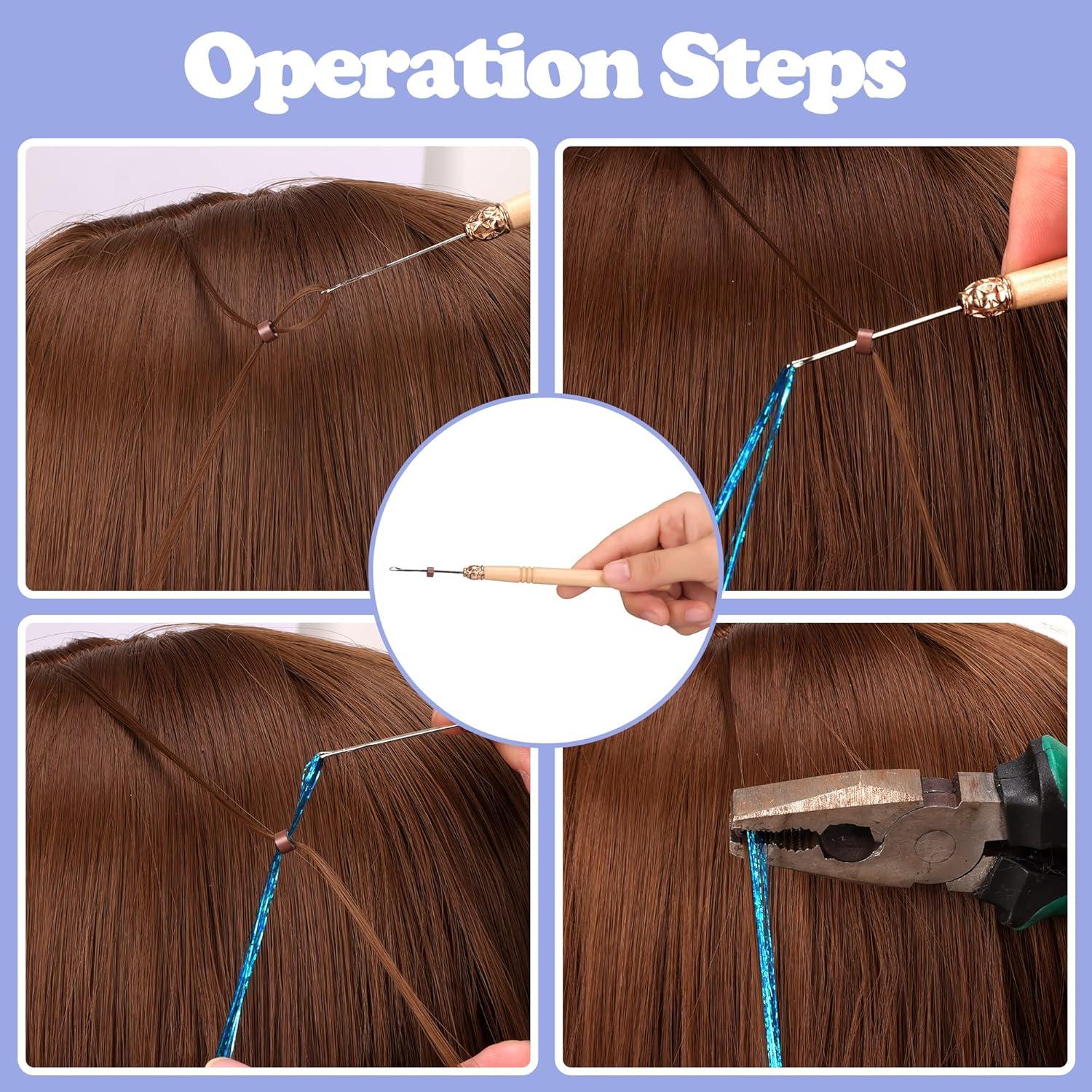 Kit de Tinsel para Cabello ELASO 16 Colores 3300 Mechas