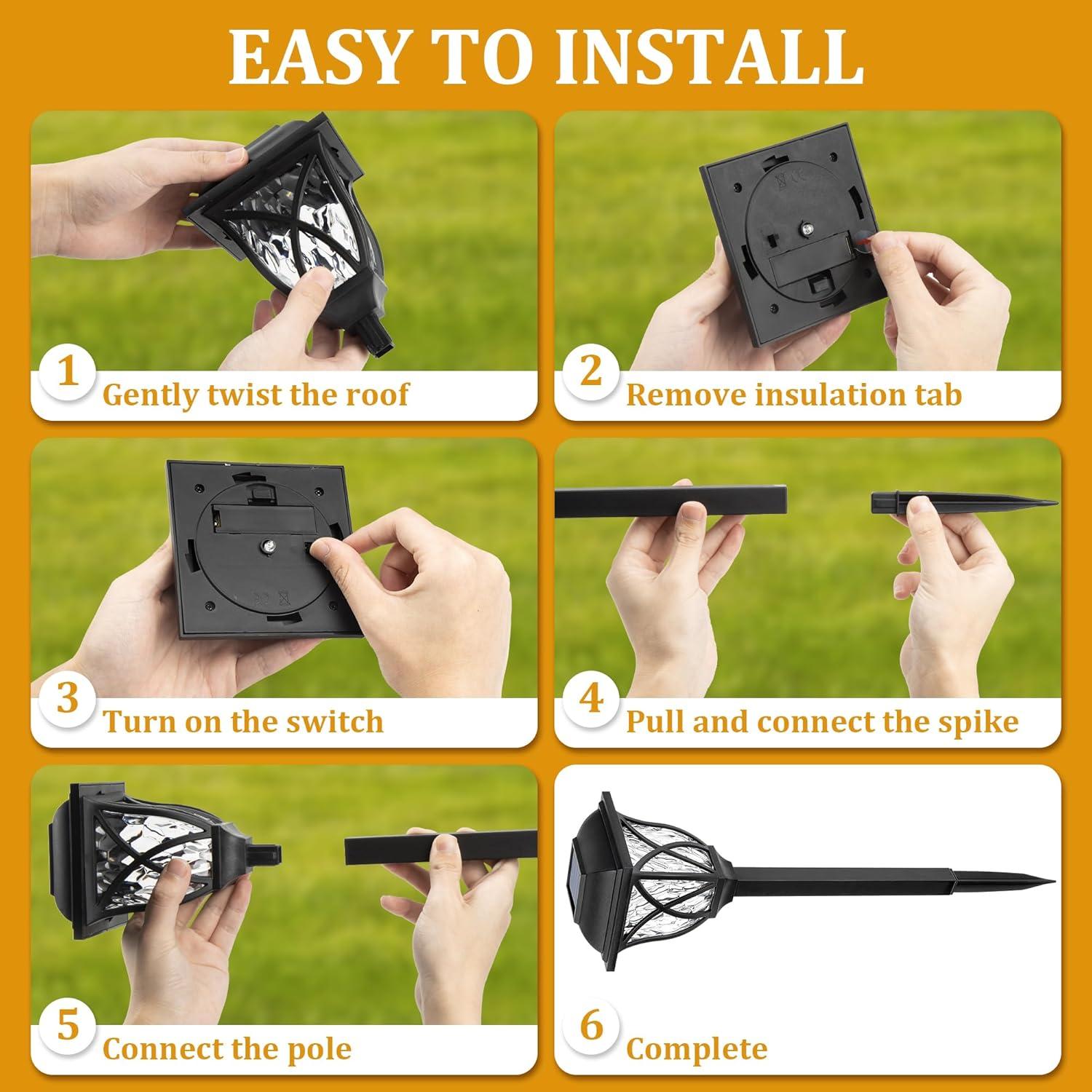 Luces Solares GIGALUMI para Jardín 6 Piezas LED Blanco Cálido