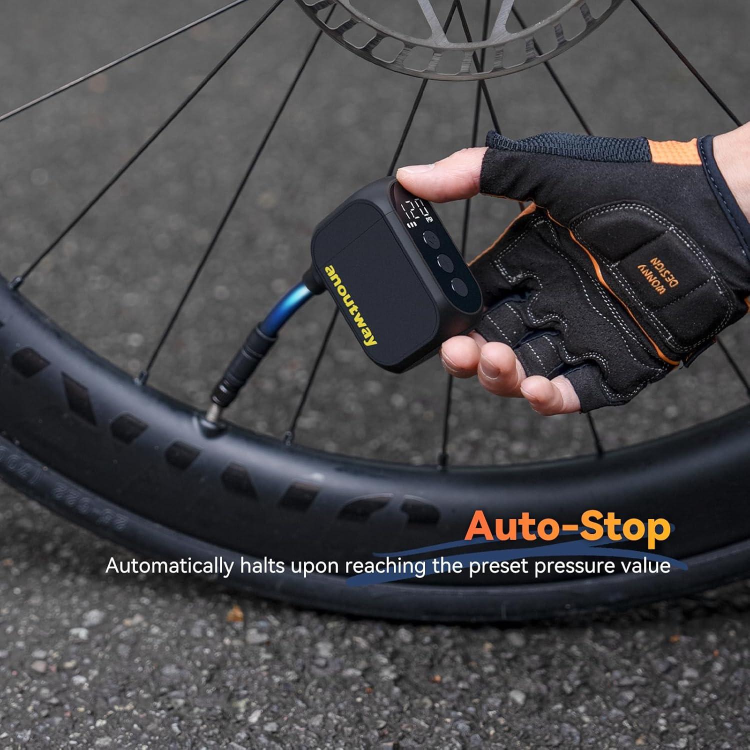 Mini bomba de bicicleta Anoutway 120 PSI portátil con manómetro