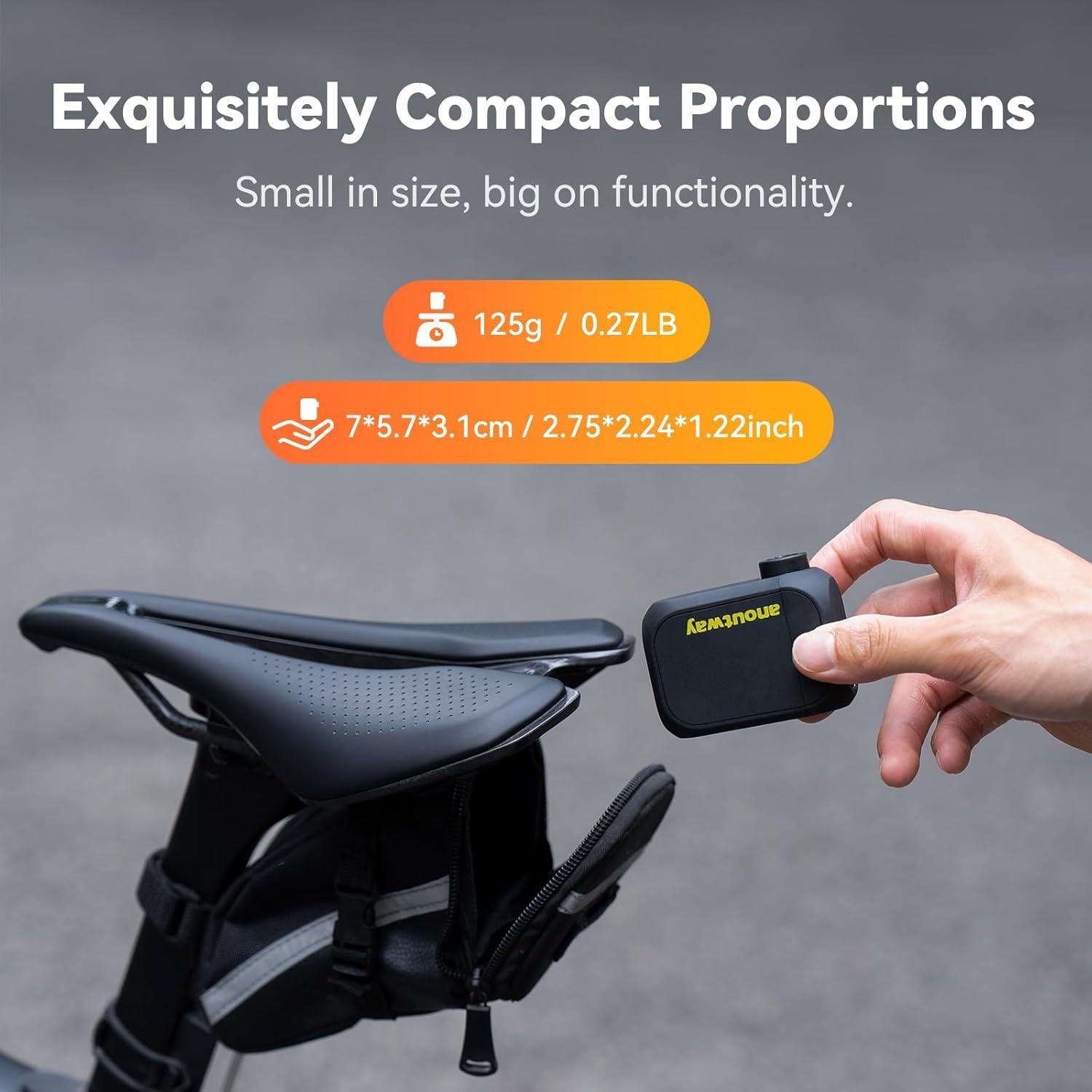 Mini bomba de bicicleta Anoutway 120 PSI portátil con manómetro