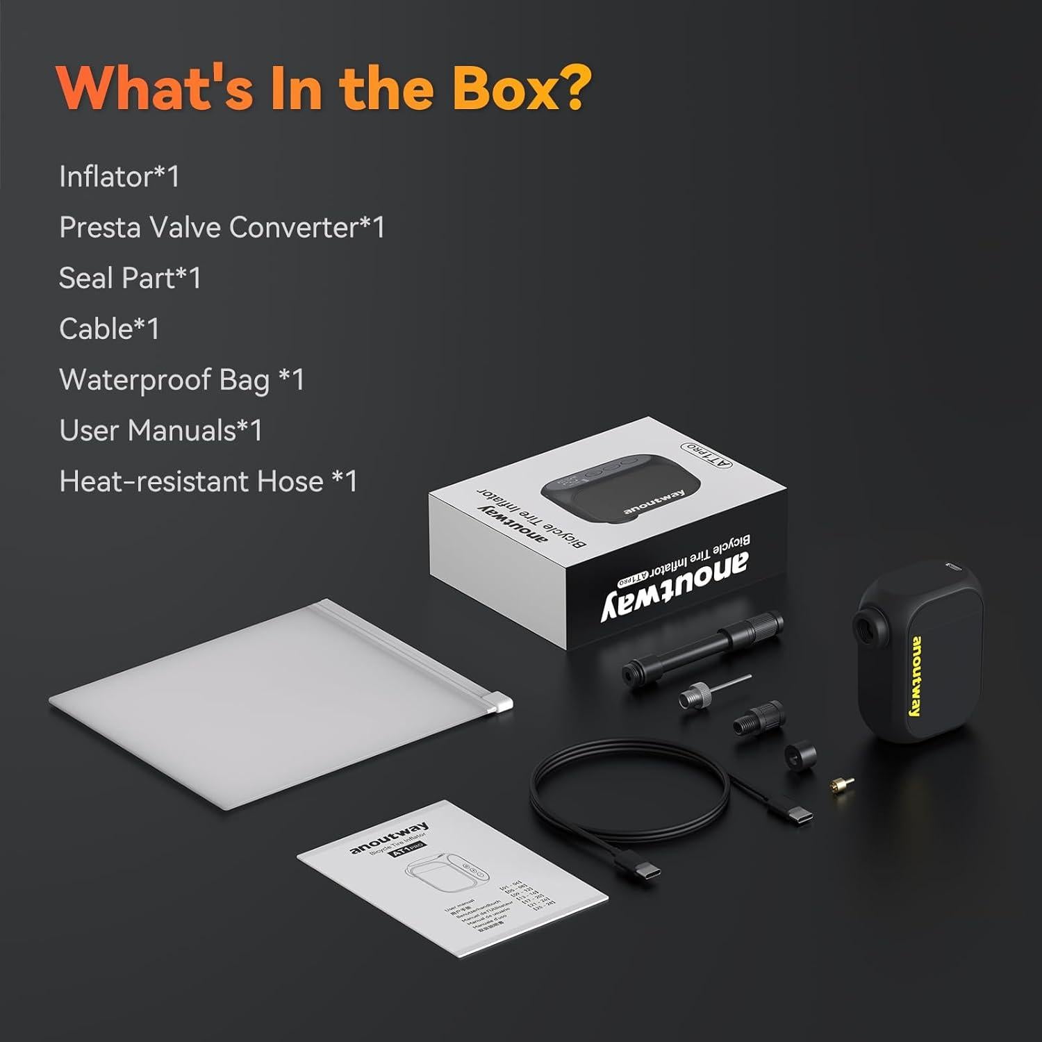 Mini bomba de bicicleta Anoutway 120 PSI portátil con manómetro