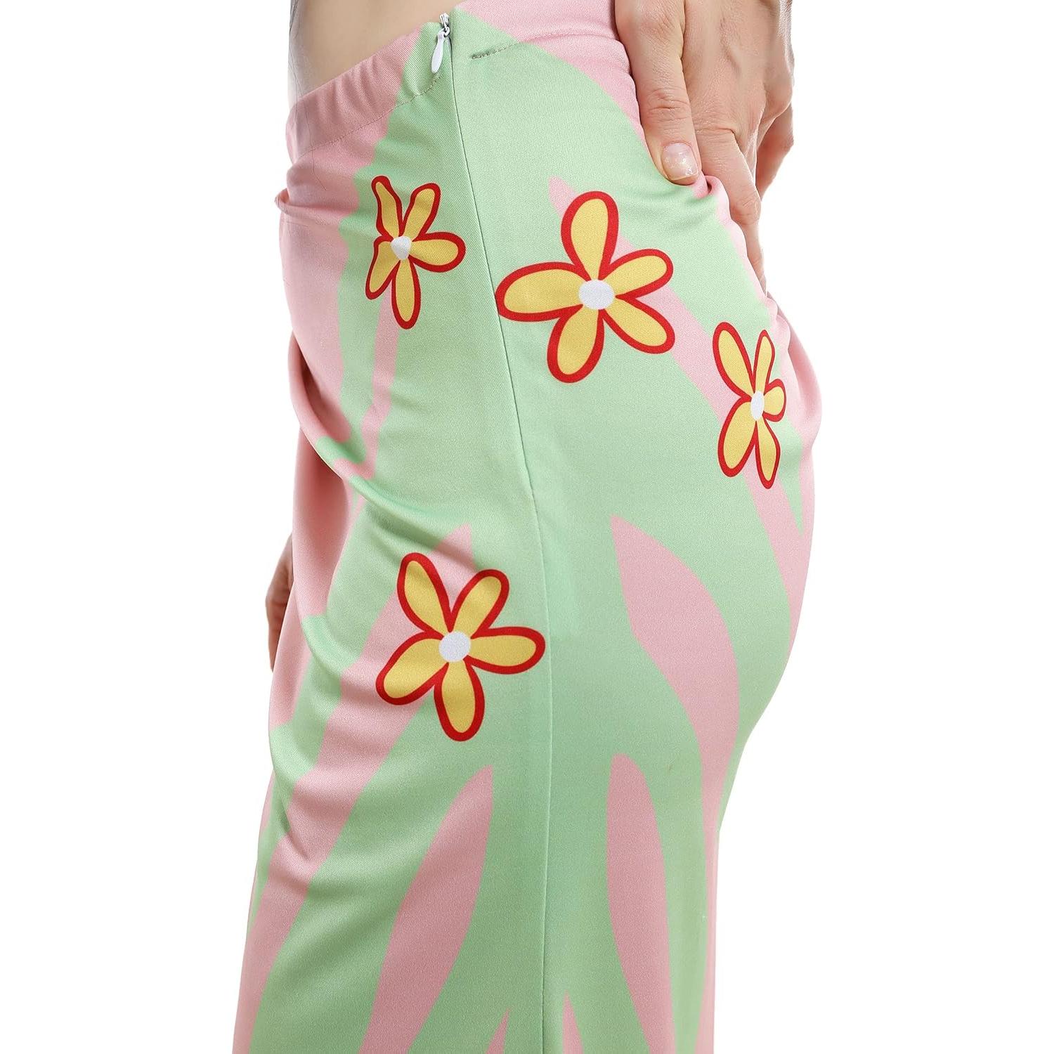 Disfraz de Mujer Haikyuu Top y Falda Floral Multicolor