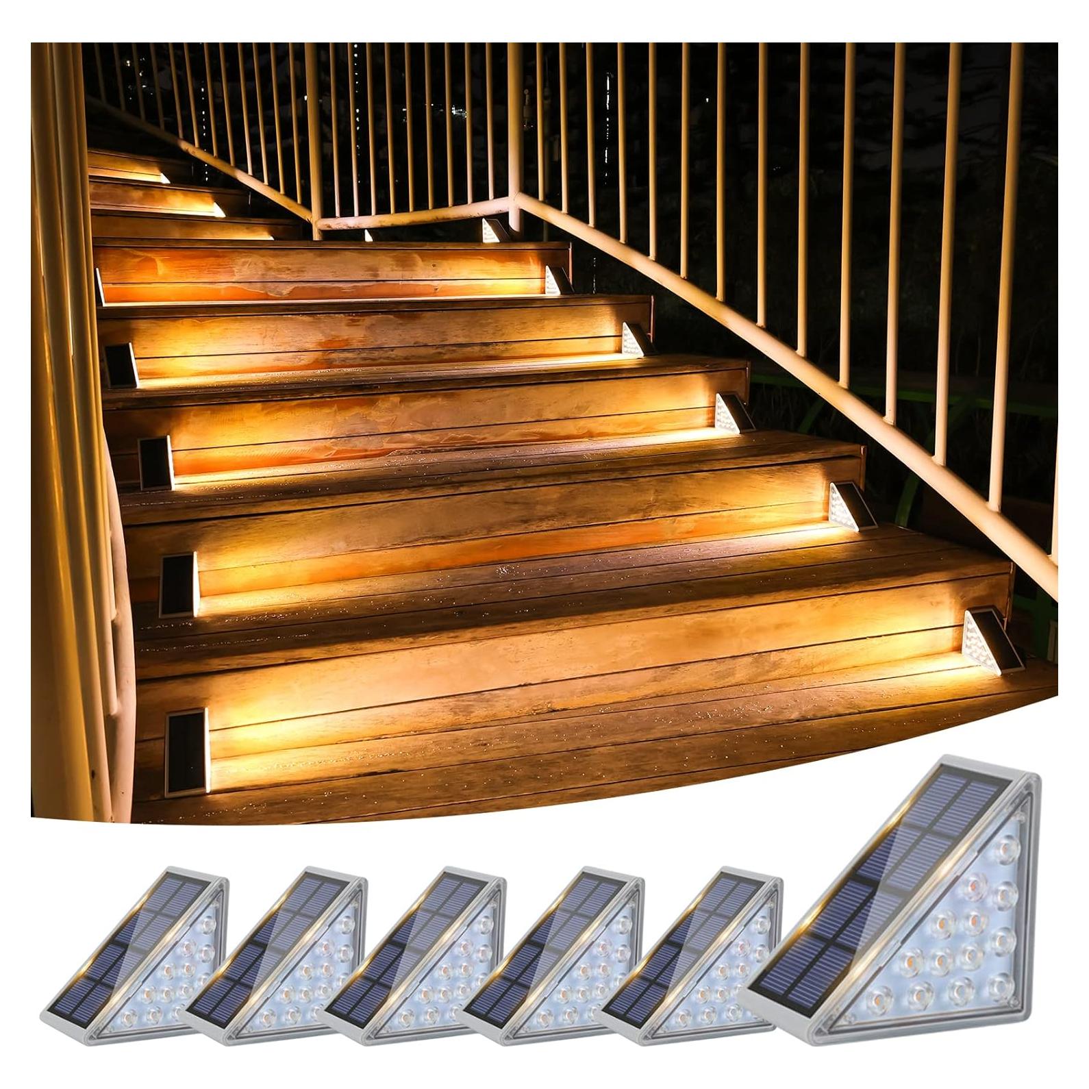 Luces Solares VOLISUN para Escaleras Paquete de 6 LED IP67