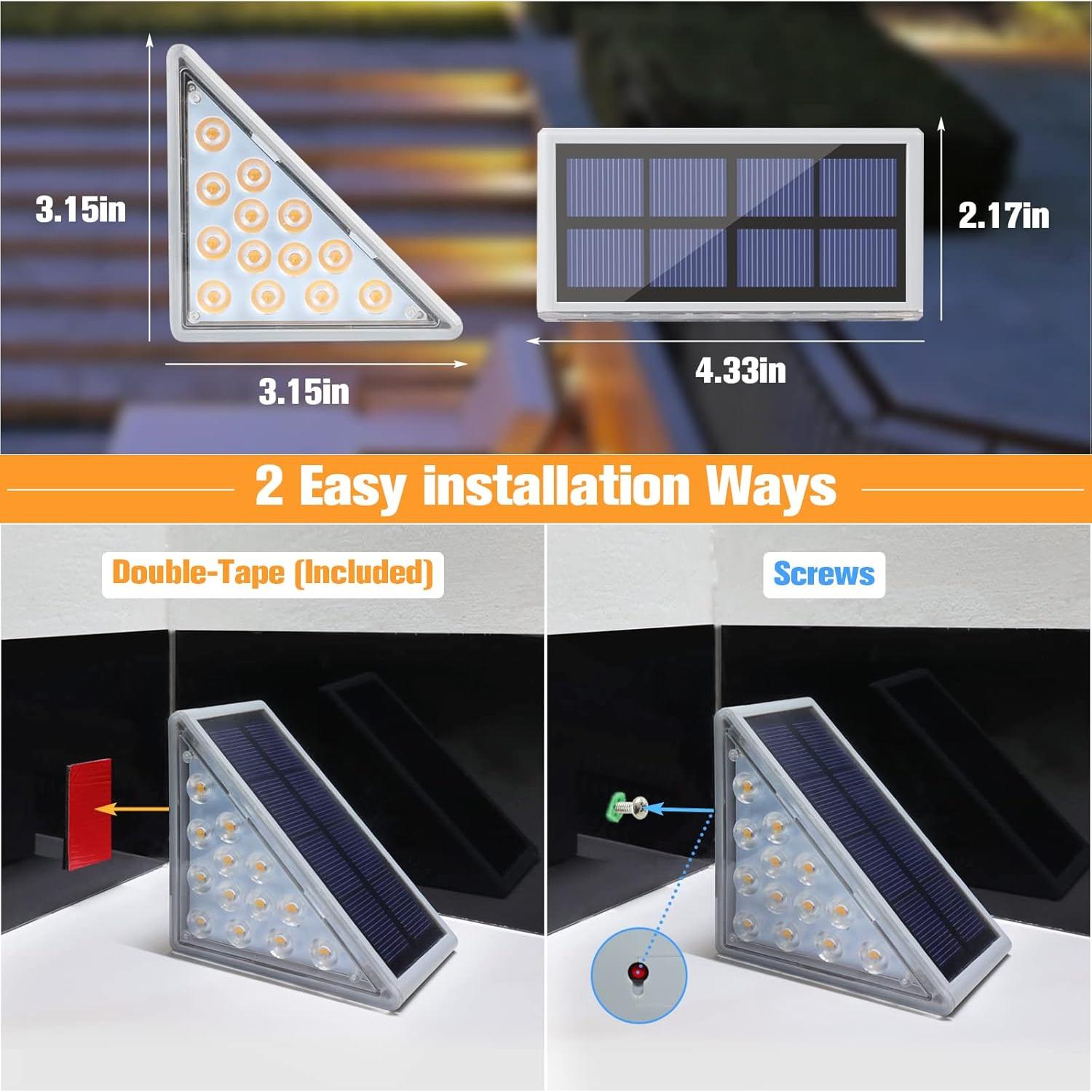 Luces Solares VOLISUN para Escaleras Paquete de 6 LED IP67