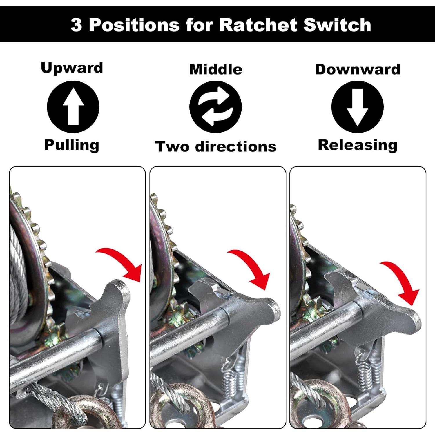 Winch Manual de Manivela BIG RED ATRT1061CRR 272kg Cable 8m