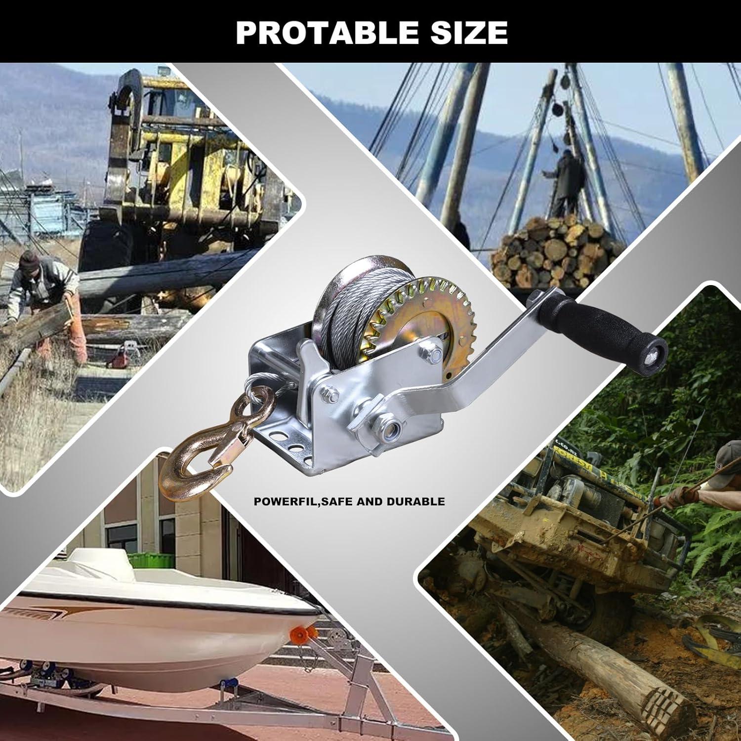 Winch Manual de Manivela BIG RED ATRT1061CRR 272kg Cable 8m