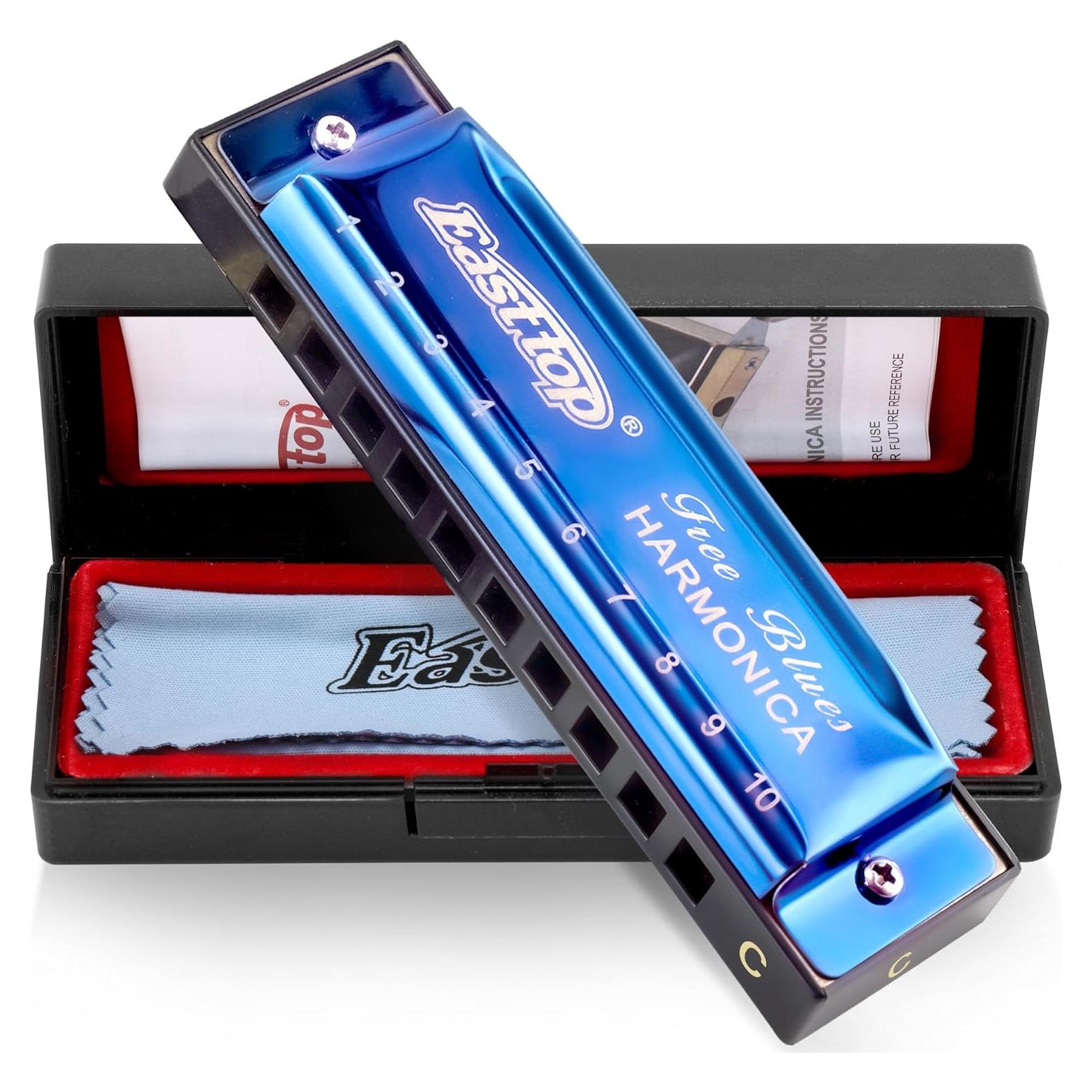 Armónica Diatónica East Top Clave de C 10 Agujeros Azul