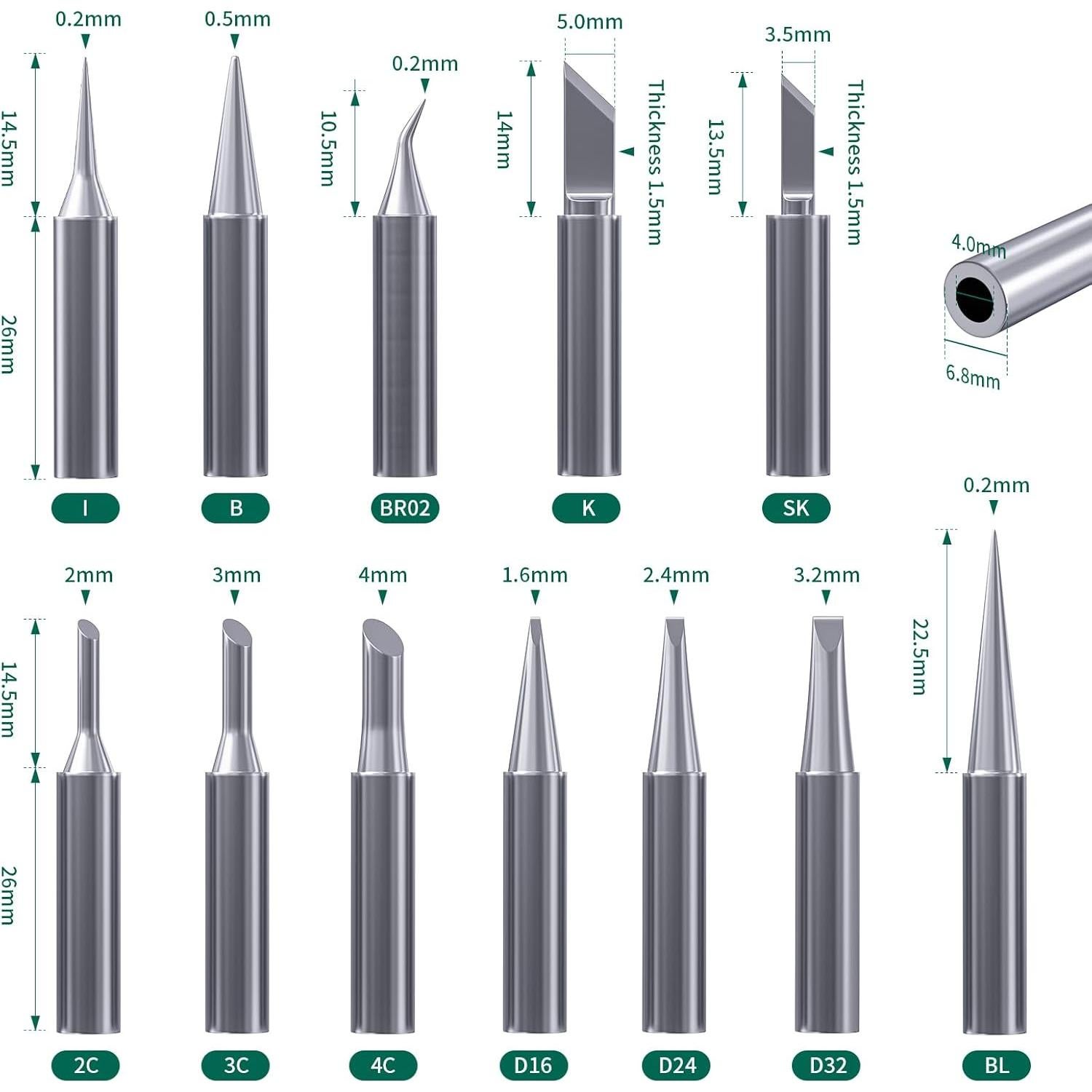 Puntas de Soldadura T18 Hanglife 12 Pcs para Hakko