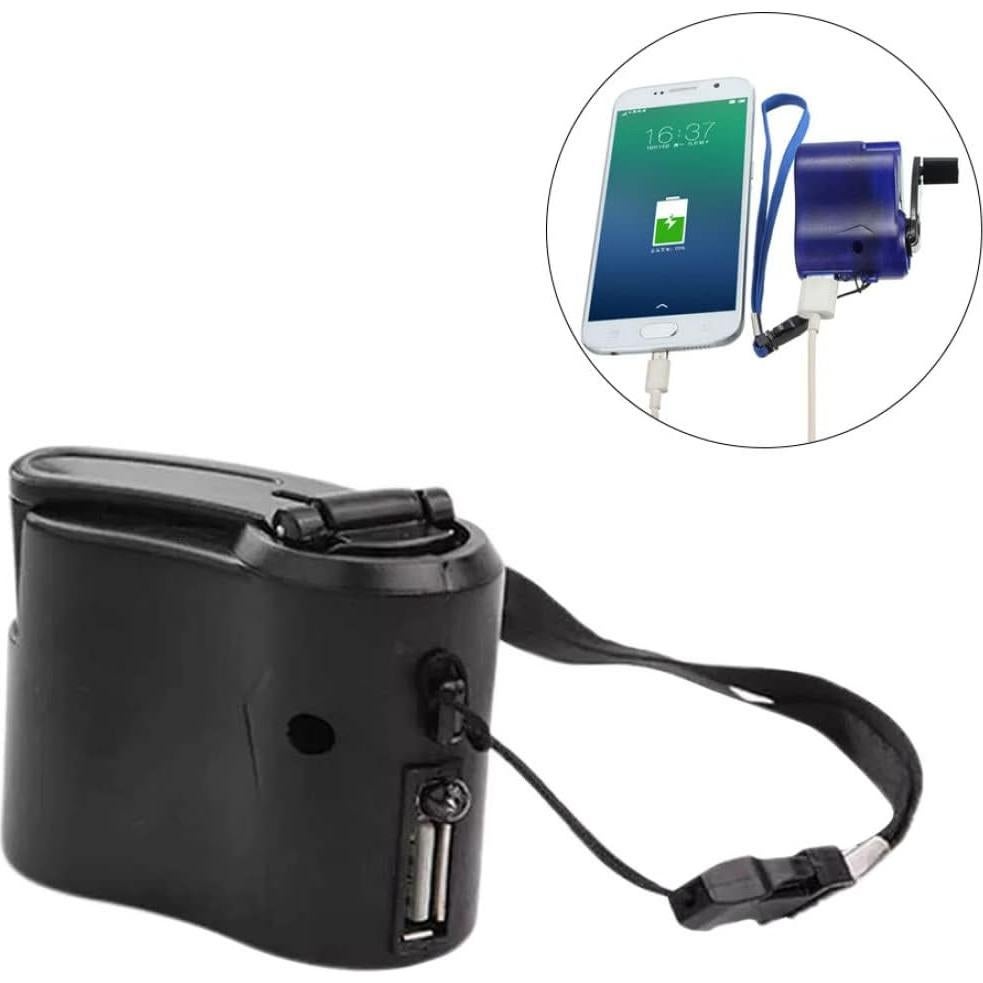 Hand Crank Emergency USB Portable Outdoor Manual Power Supply Accessories Black, Hand Crank Generator